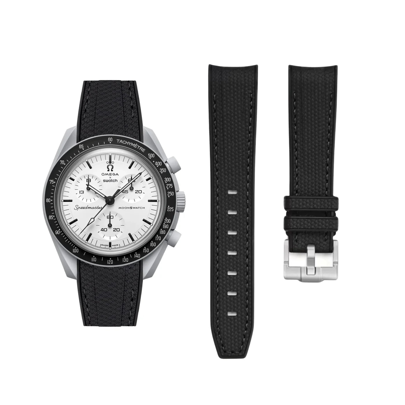 Kautschukarmband – Für MoonSwatch 1965 - Schwarz - Helvetus DE