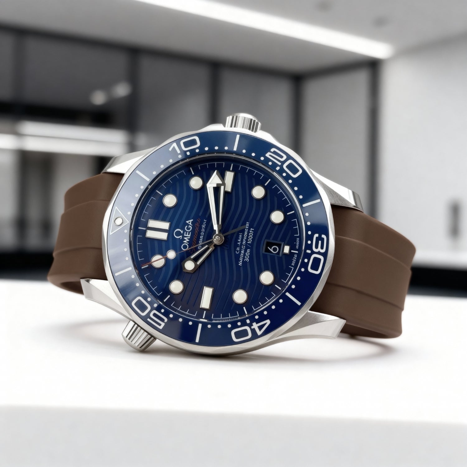 Kautschukarmband – Für Omega Seamaster 300 – Braun - Helvetus DE