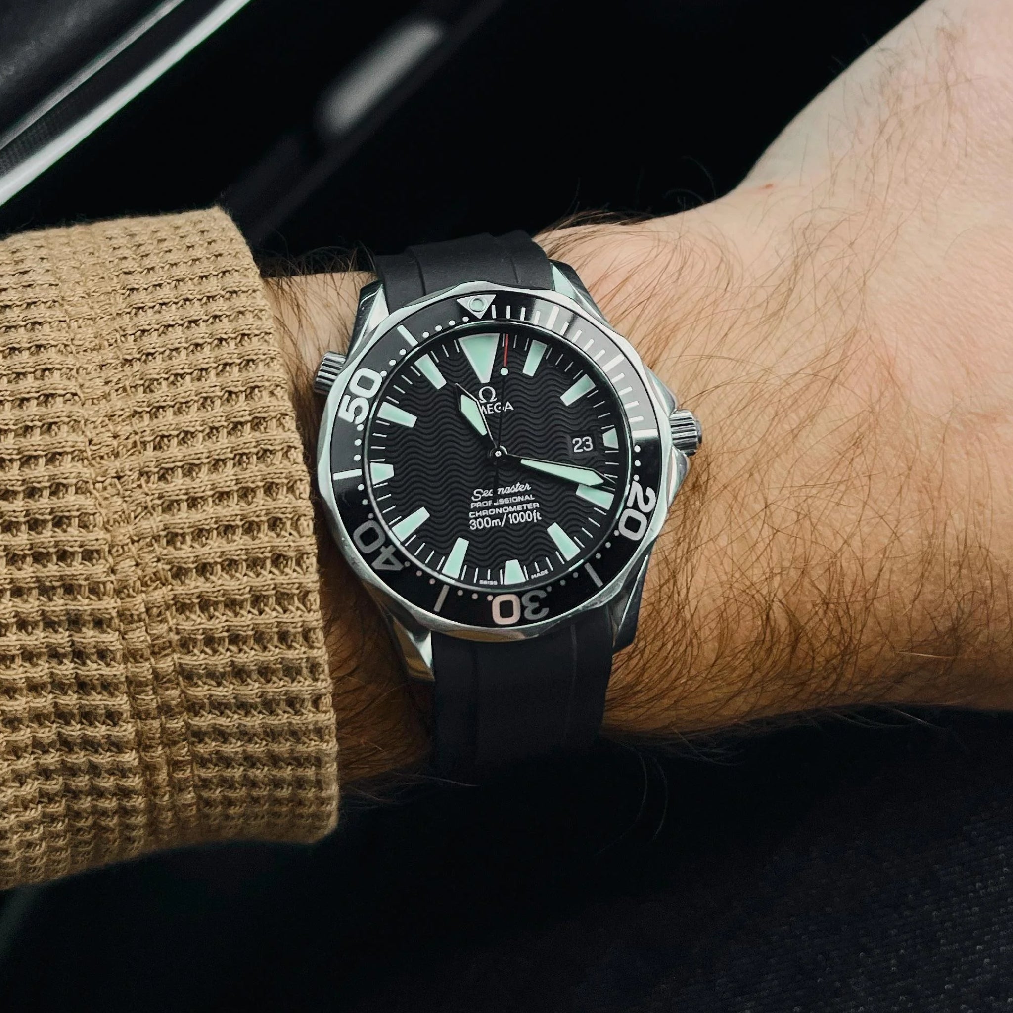 Kautschukarmband – Für Omega Seamaster 300 – Schwarz - Helvetus DE