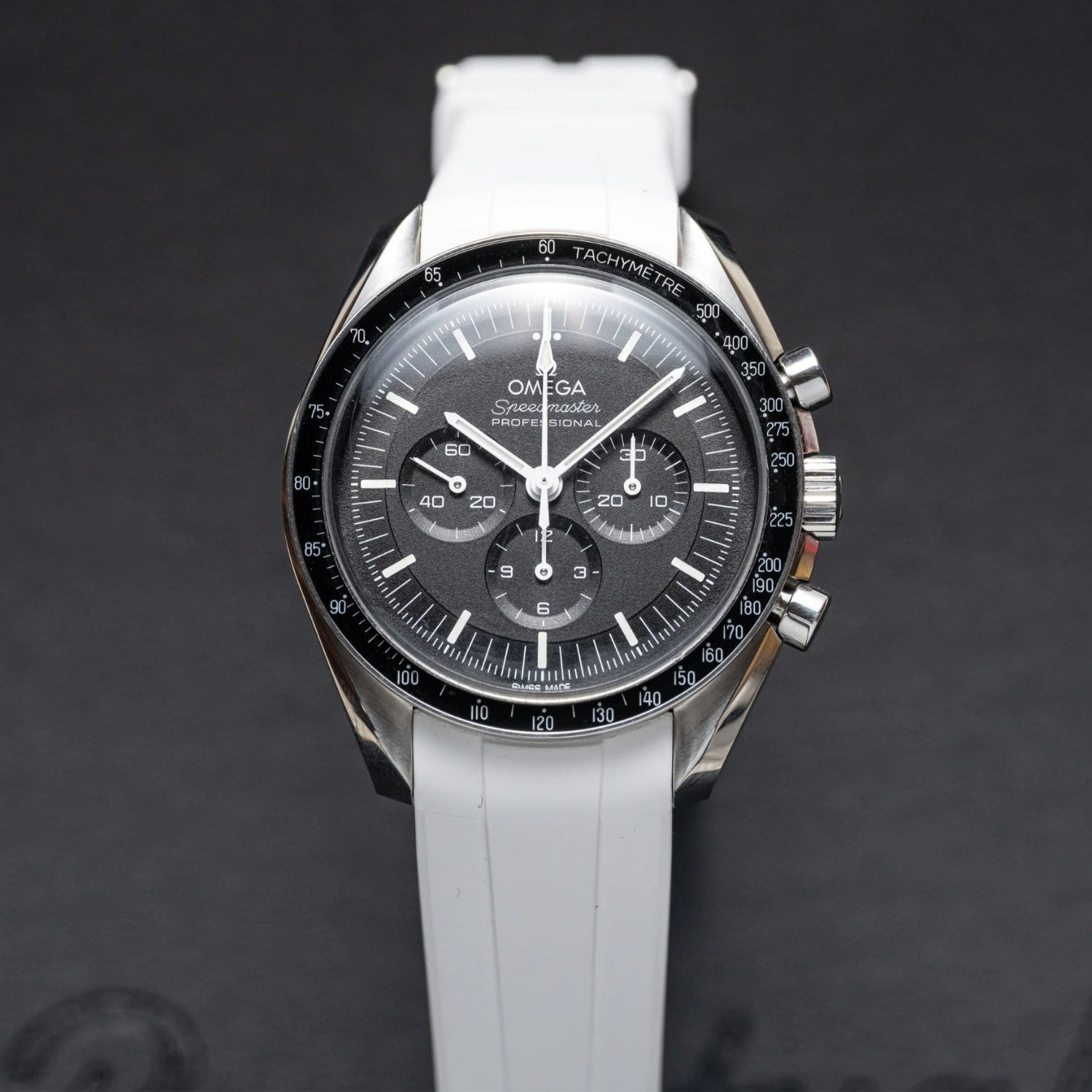 Kautschukarmband – Für Omega Speedmaster – Weiss - Helvetus DE