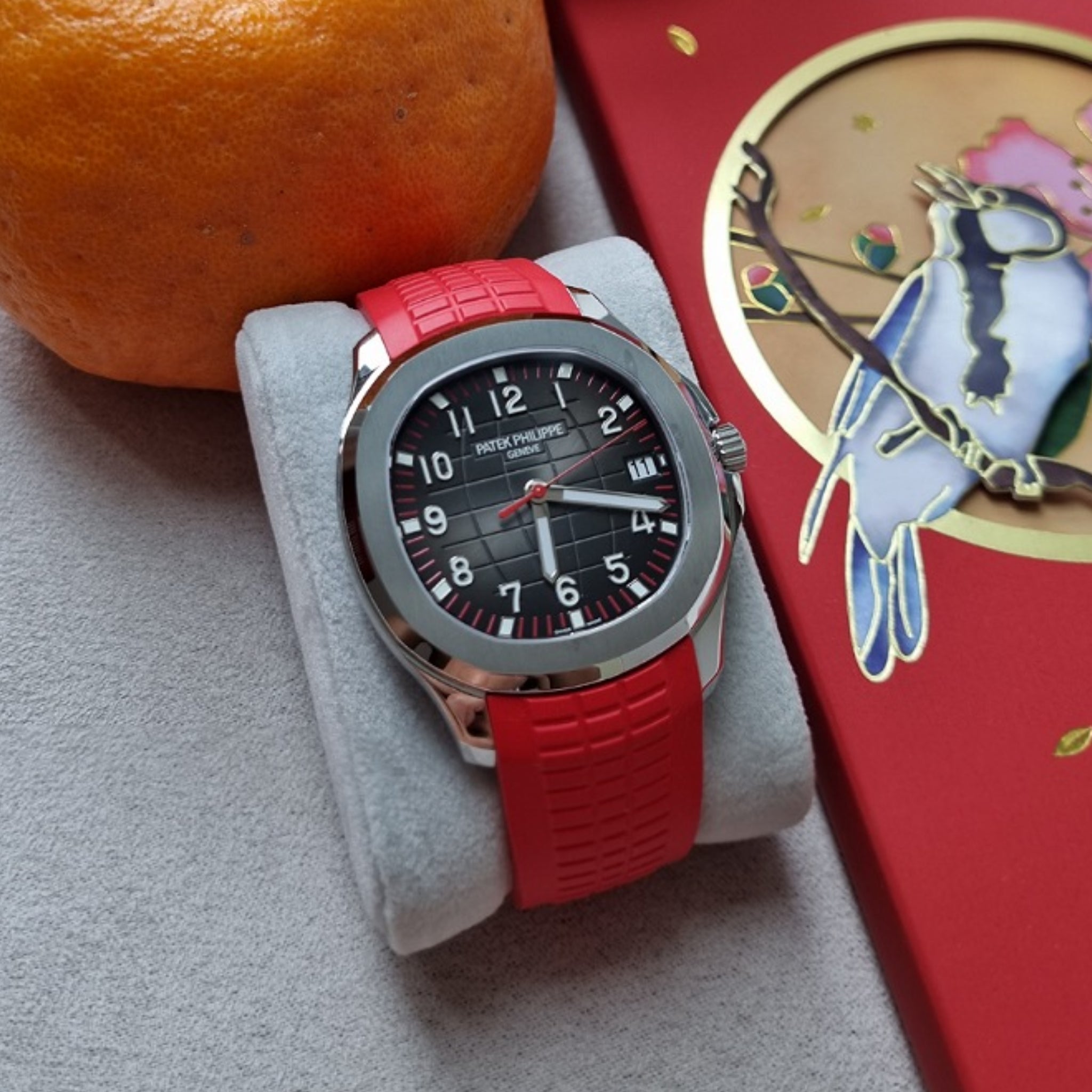 Kautschukarmband – Für Patek Philippe Aquanaut – Rot - Helvetus DE