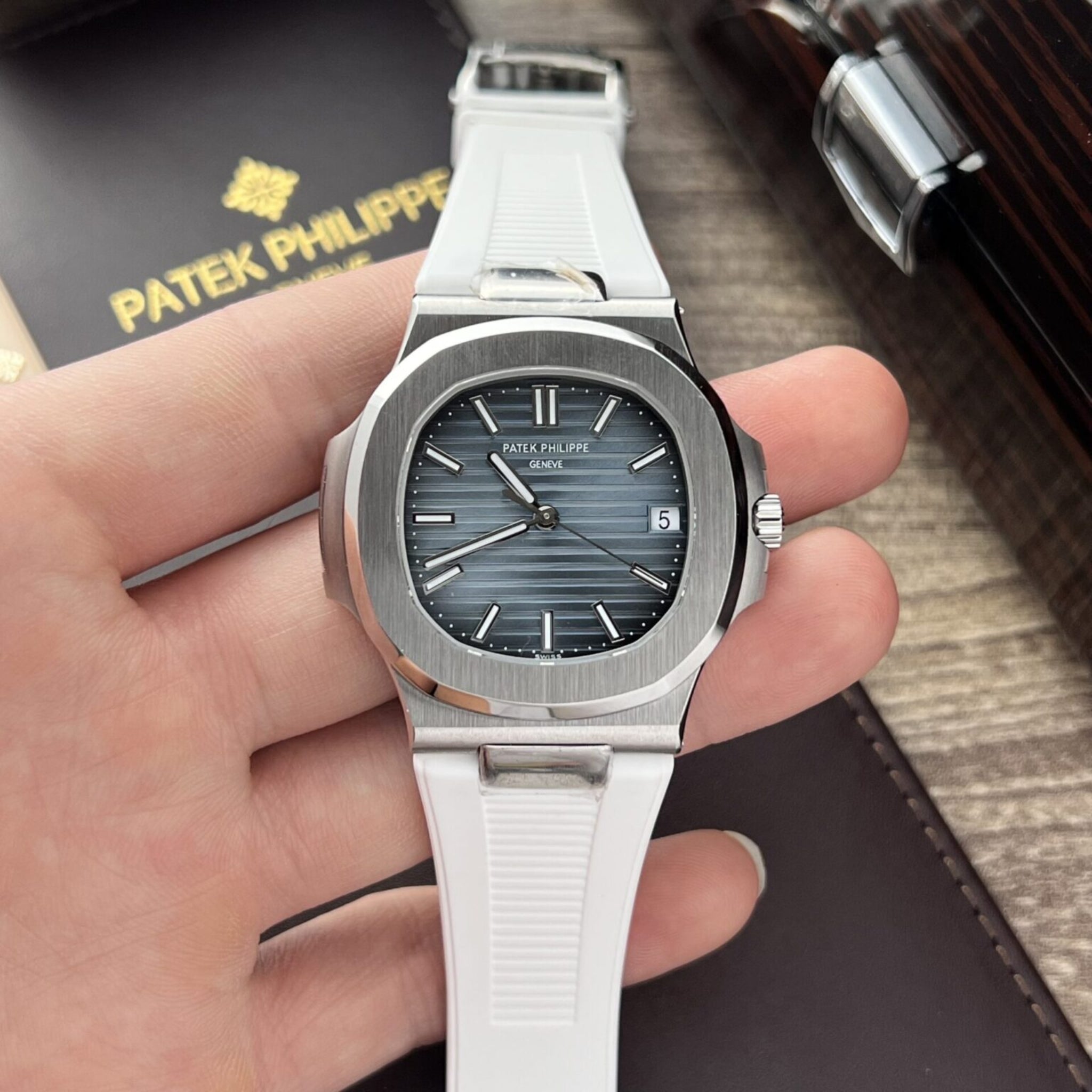Kautschukarmband – Für Patek Philippe Nautilus – Weiss - Helvetus DE