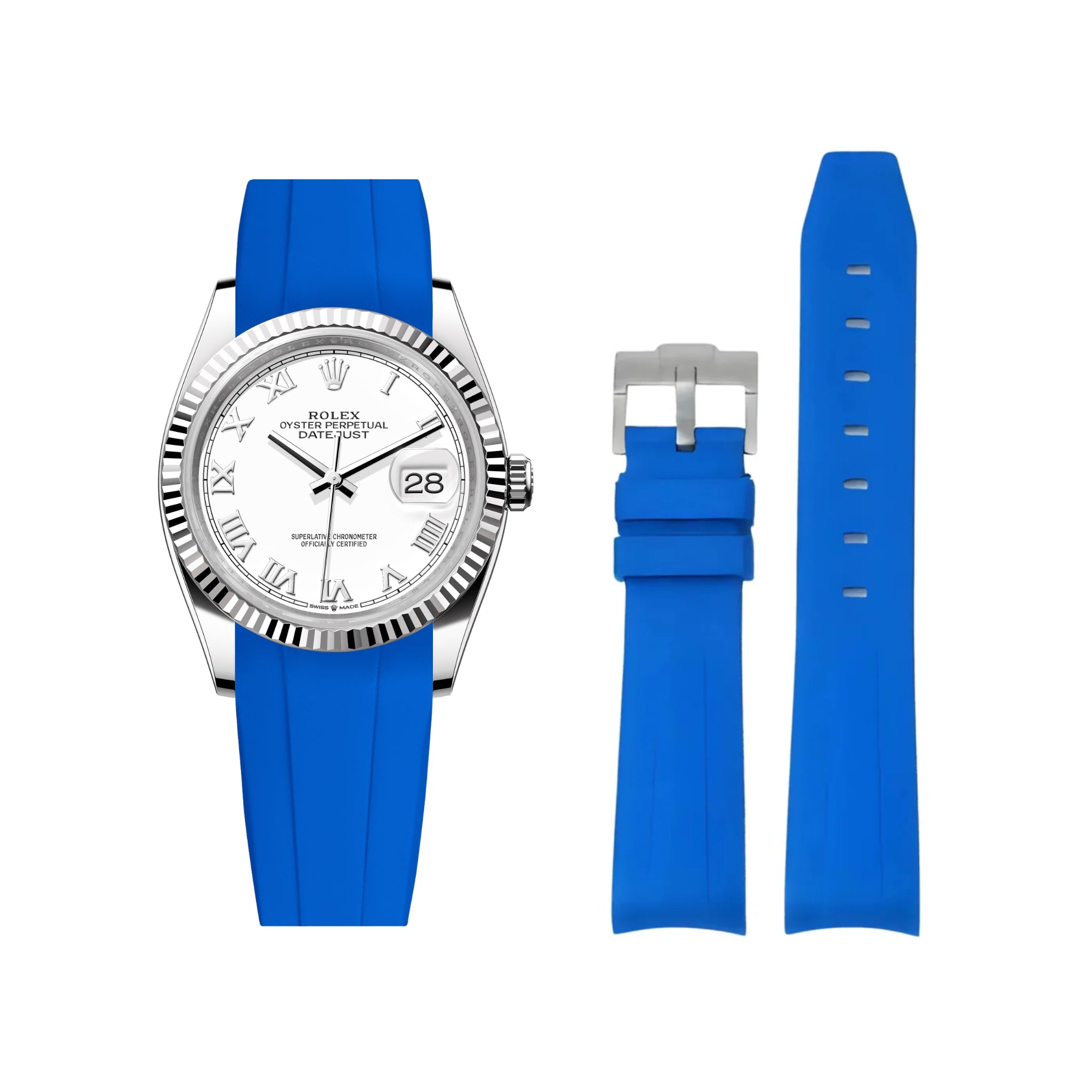 Kautschukarmband für Rolex Datejust 36 – Blau - Helvetus DE