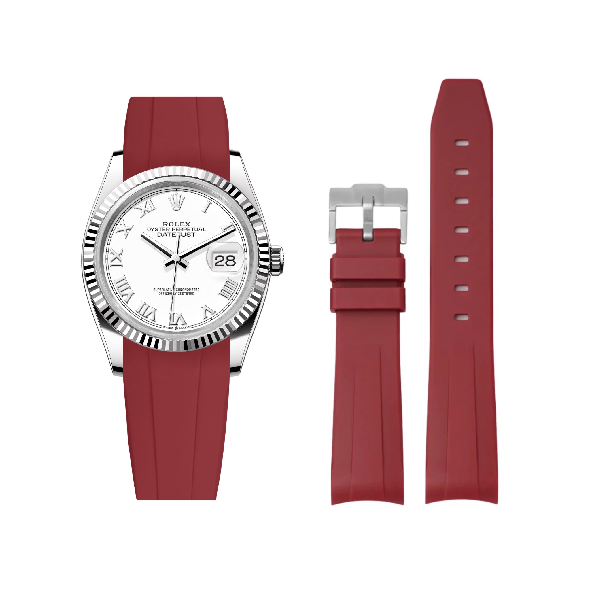 Kautschukarmband für Rolex Datejust 36 – Bordeaux - Helvetus DE