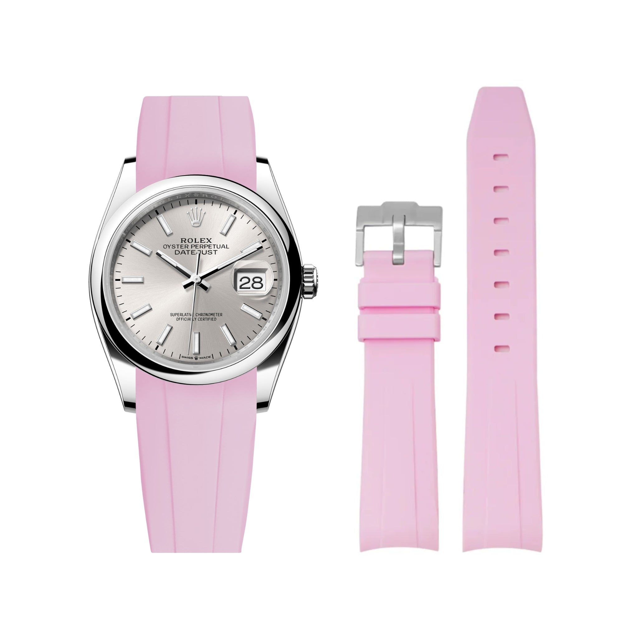 Kautschukarmband für Rolex Datejust 36 – Pink - Helvetus DE