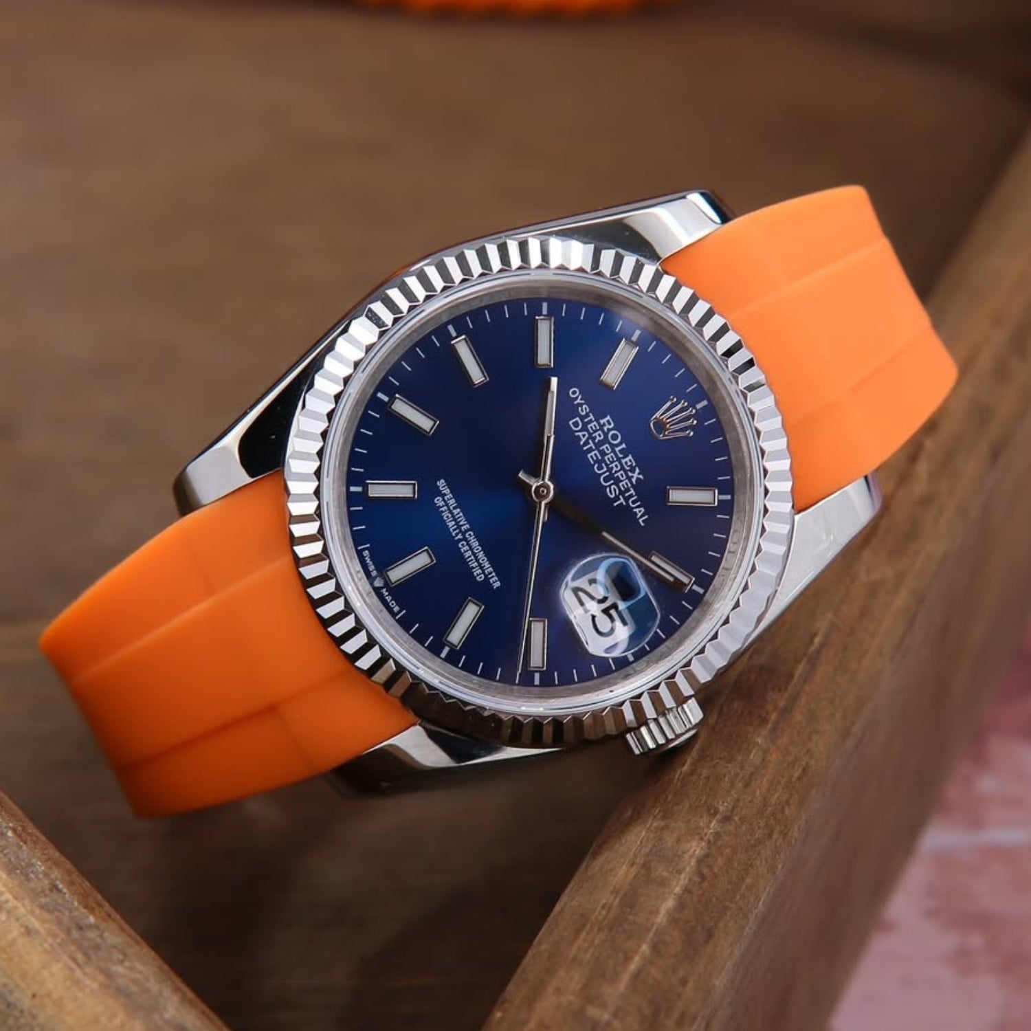 Kautschukarmband für Rolex Datejust 41mm – Orange - Helvetus DE
