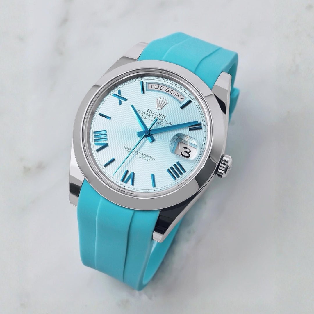 Kautschukarmband für Rolex Day - Date 36mm – Hell Blau - Helvetus DE