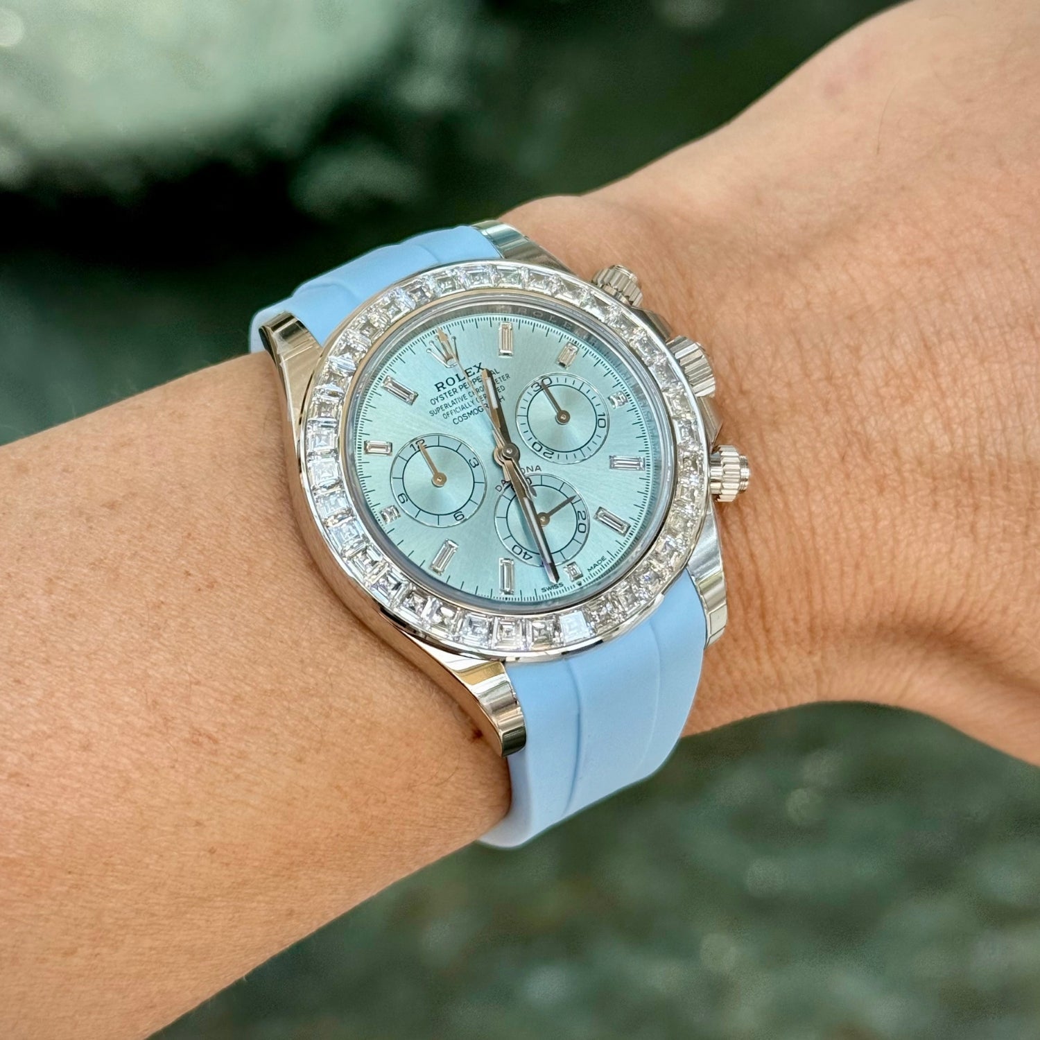 Kautschukarmband – für Rolex Daytona – Baby Blau - Helvetus DE