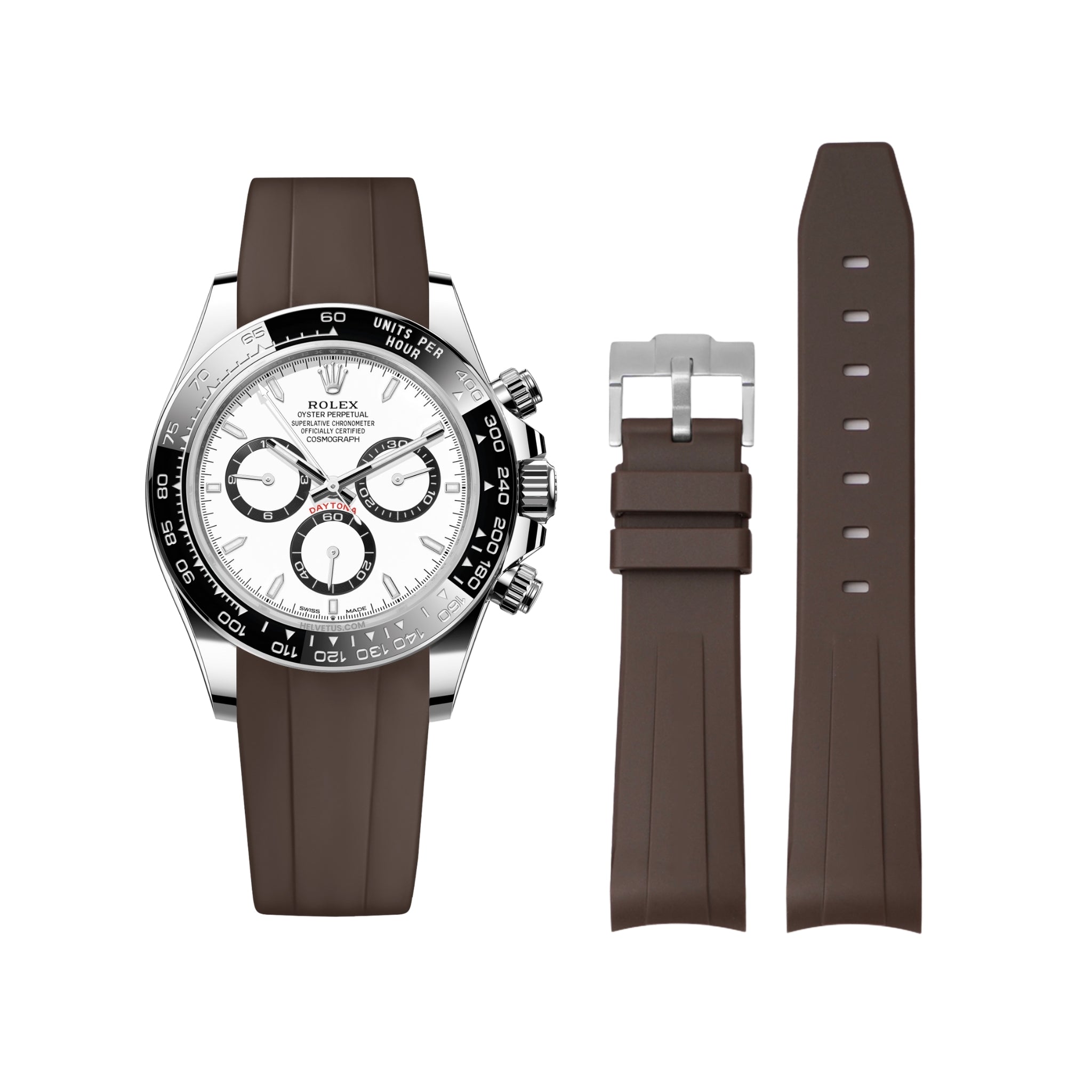 Kautschukarmband – für Rolex Daytona – Braun - Helvetus DE