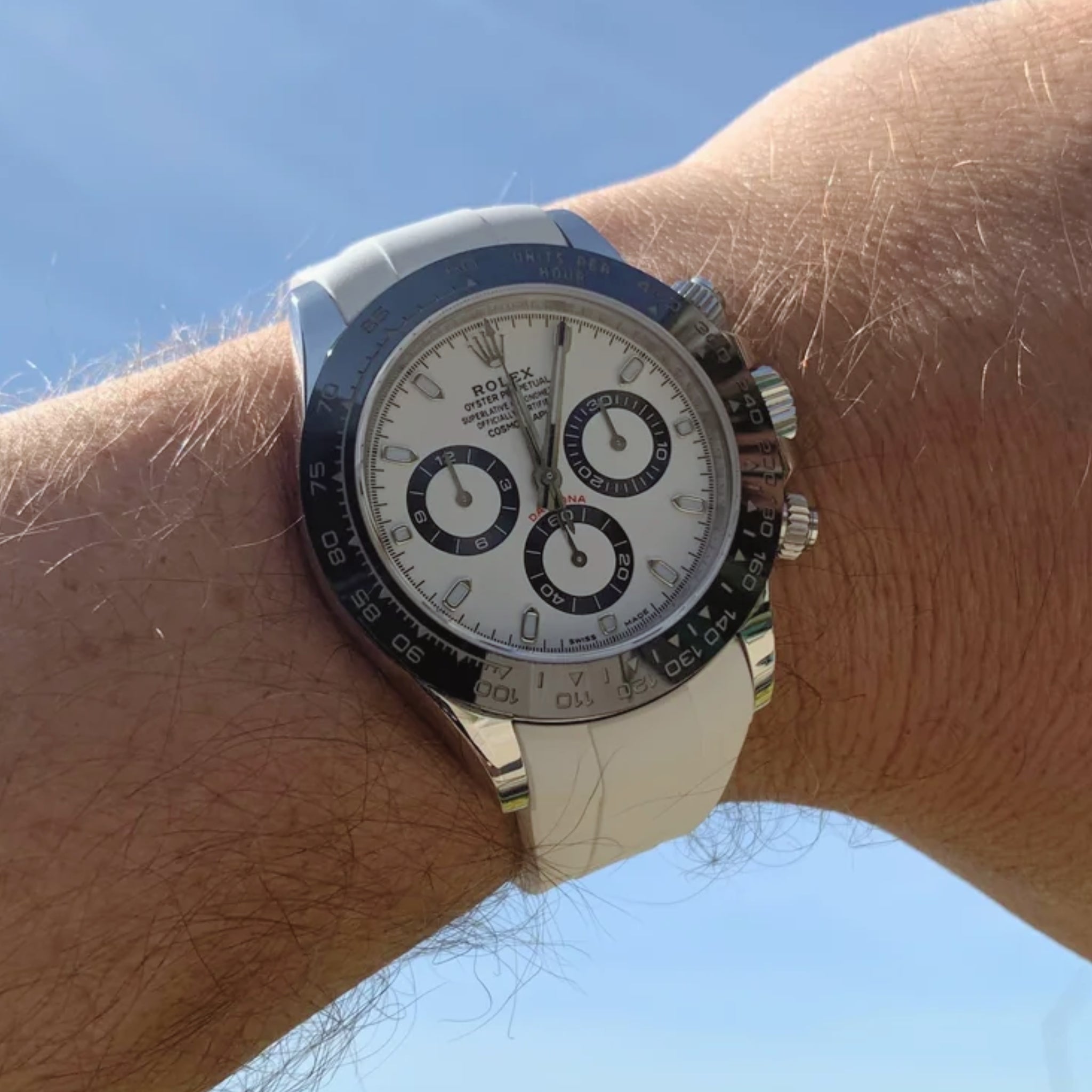 Kautschukarmband – für Rolex Daytona – Weiss - Helvetus DE