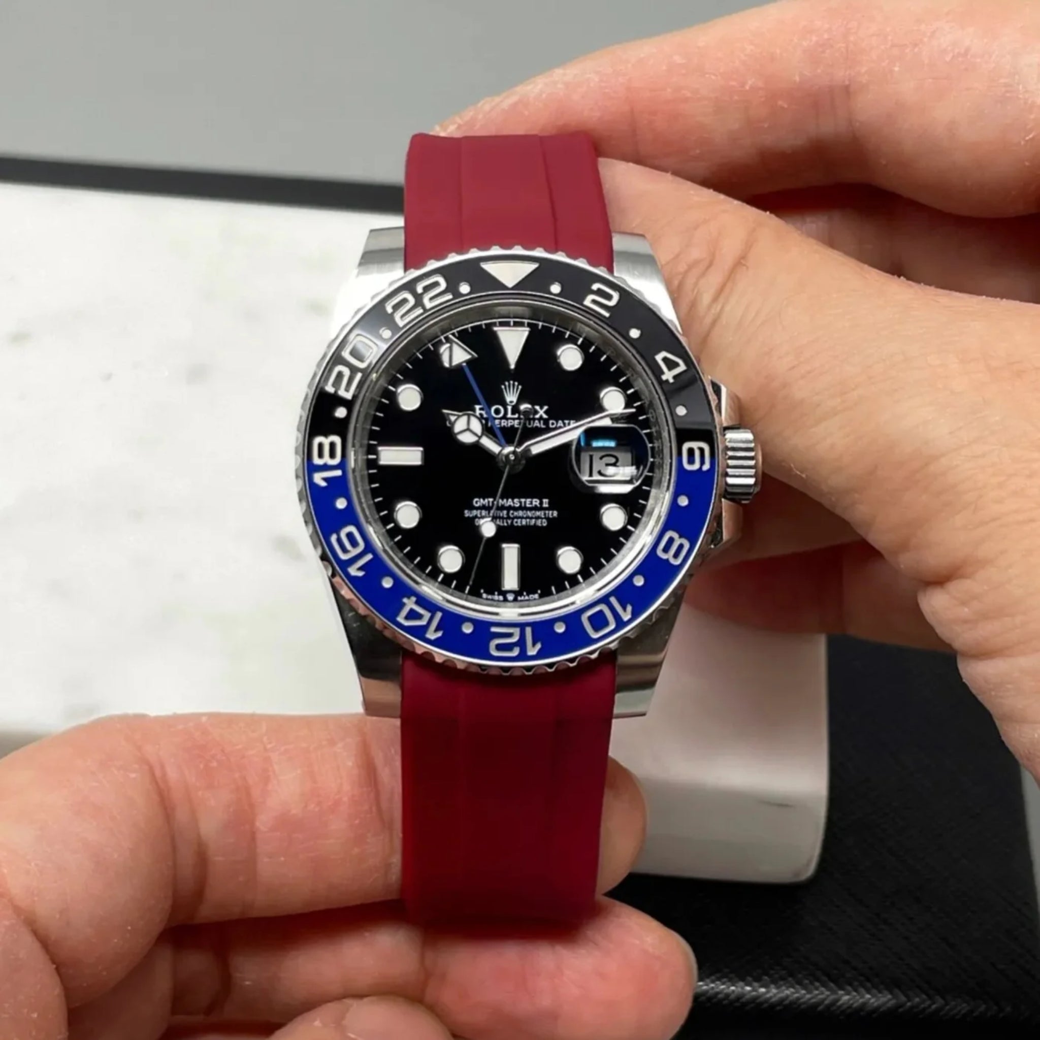 Kautschukarmband für Rolex GMT - Master II – Bordeaux - Helvetus DE