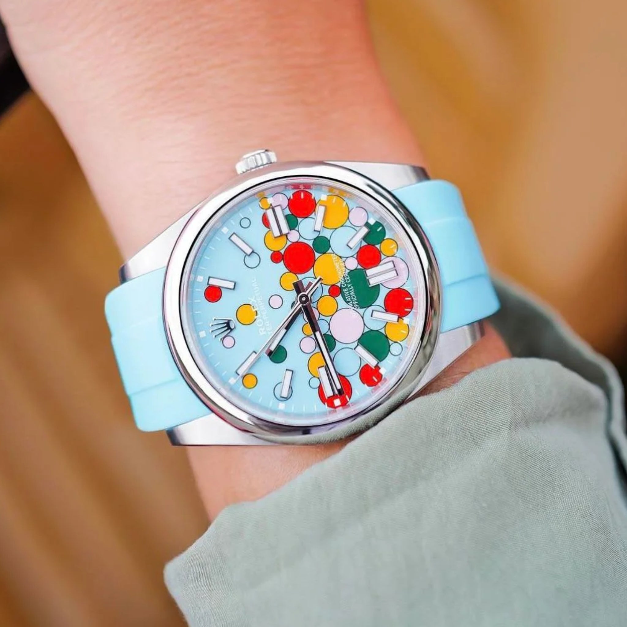 Kautschukarmband für Rolex Oyster Perpetual 36mm – Baby Blau - Helvetus DE