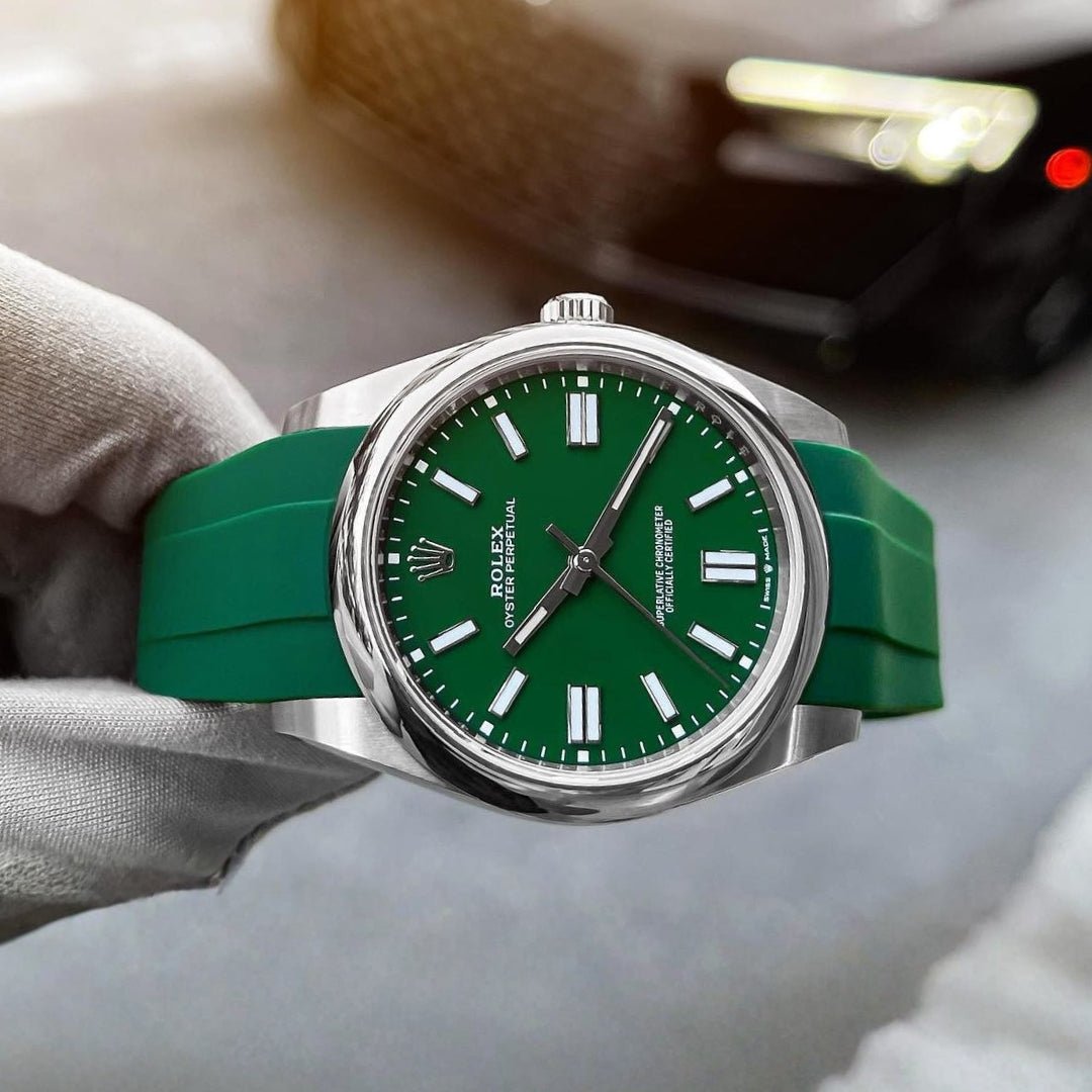 Kautschukarmband für Rolex Oyster Perpetual 41mm – Grün - Helvetus DE