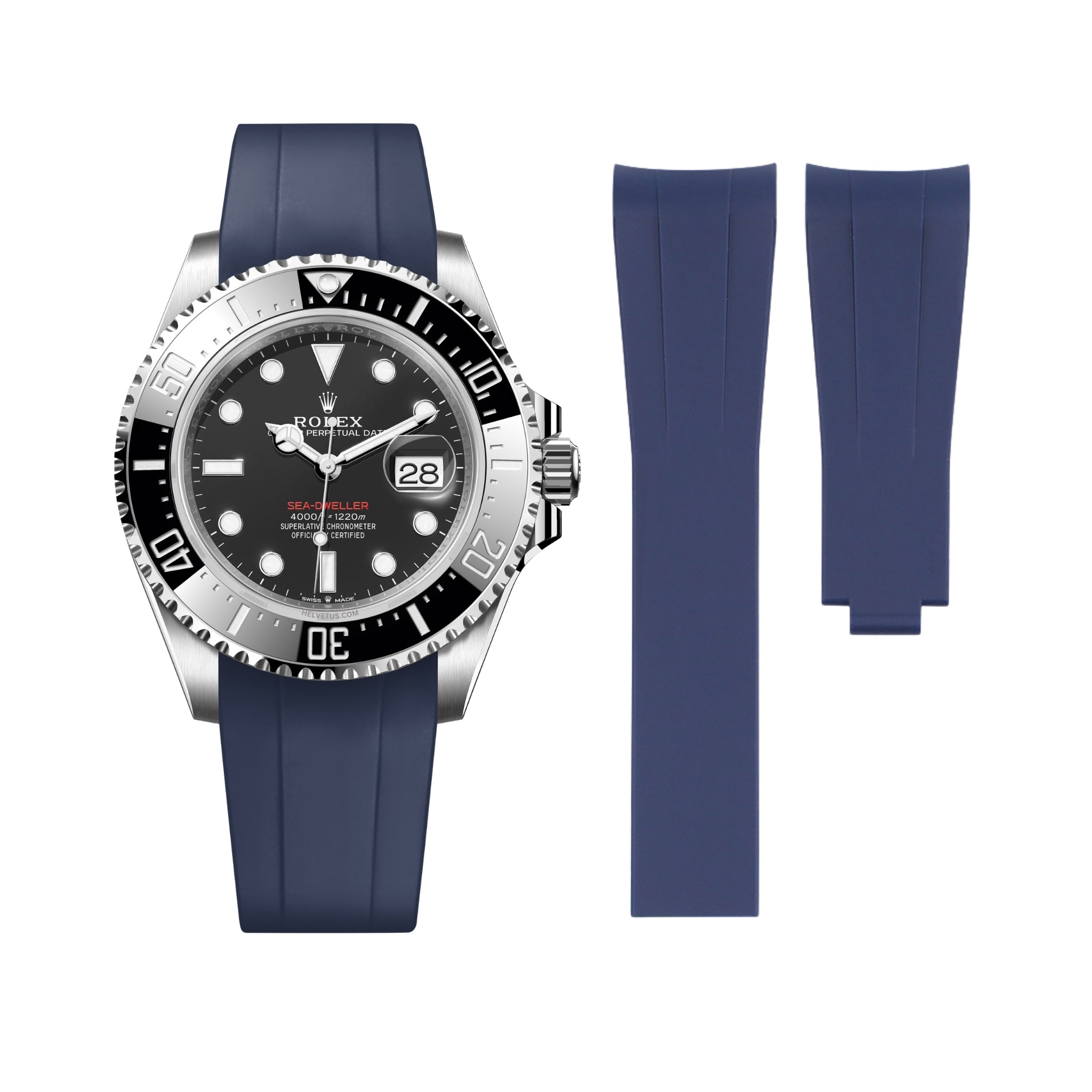 Kautschukarmband für Rolex Sea - Dweller – Dunkel Blau - Helvetus DE