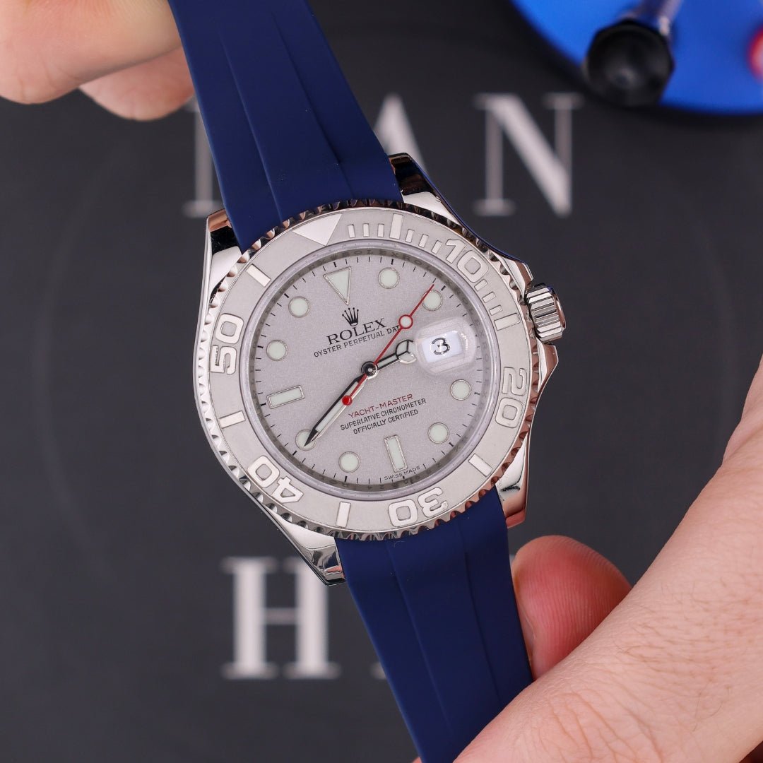 Kautschukarmband für Rolex Yacht - Master 40mm/42mm/37mm – Dunkel Blau - Helvetus DE