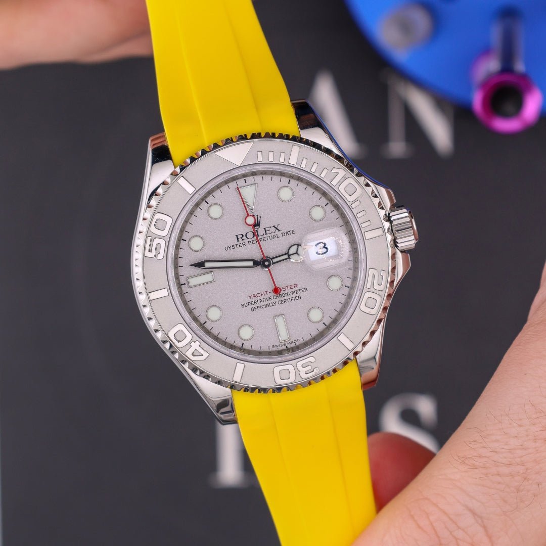 Kautschukarmband für Rolex Yacht - Master 40mm/42mm/37mm – Gelb - Helvetus DE