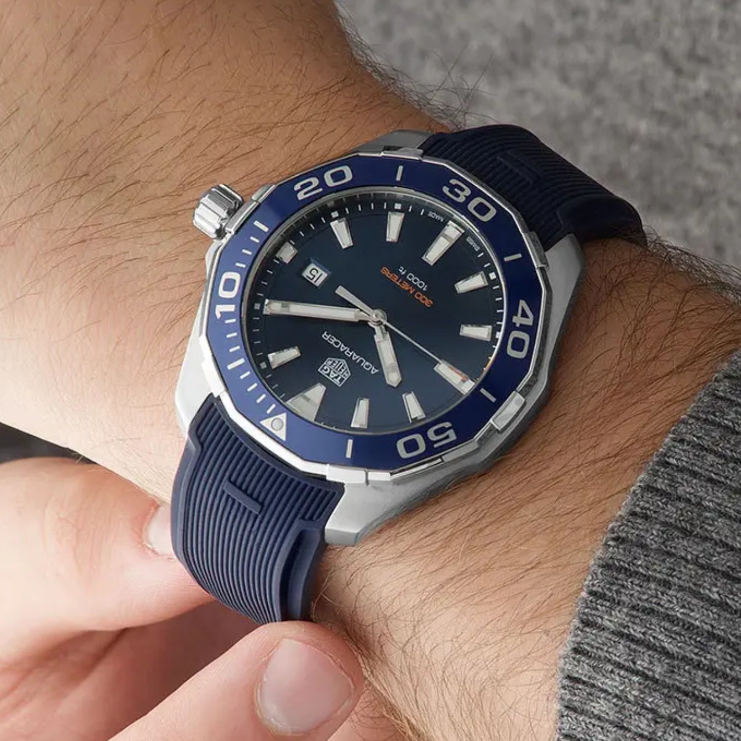 Kautschukarmband – Für Tag Heuer Aquaracer – Blau - Helvetus DE