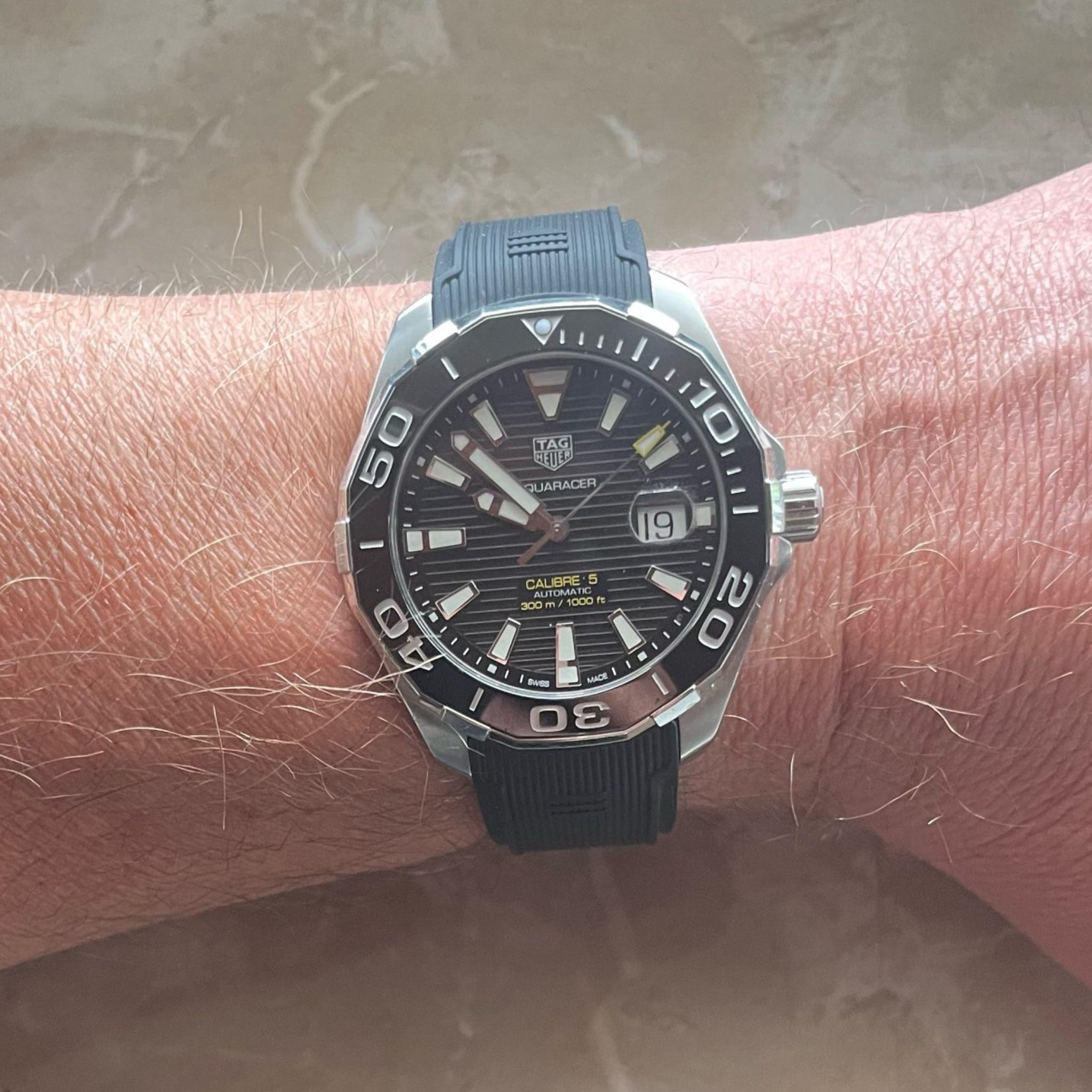 Kautschukarmband – Für Tag Heuer Aquaracer – Schwarz - Helvetus DE