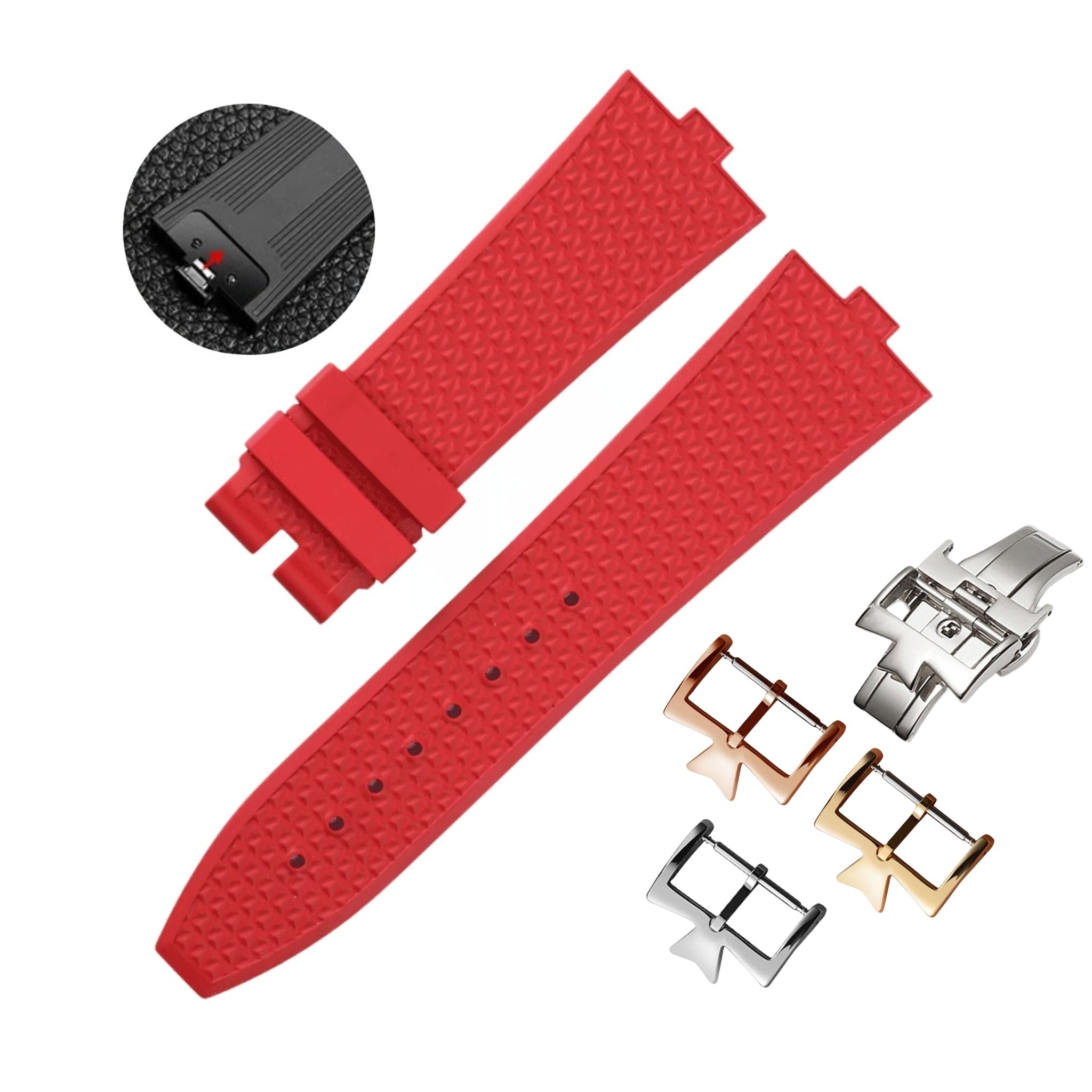 Kautschukarmband – für Vacheron Constantin Overseas – Rot - Helvetus DE