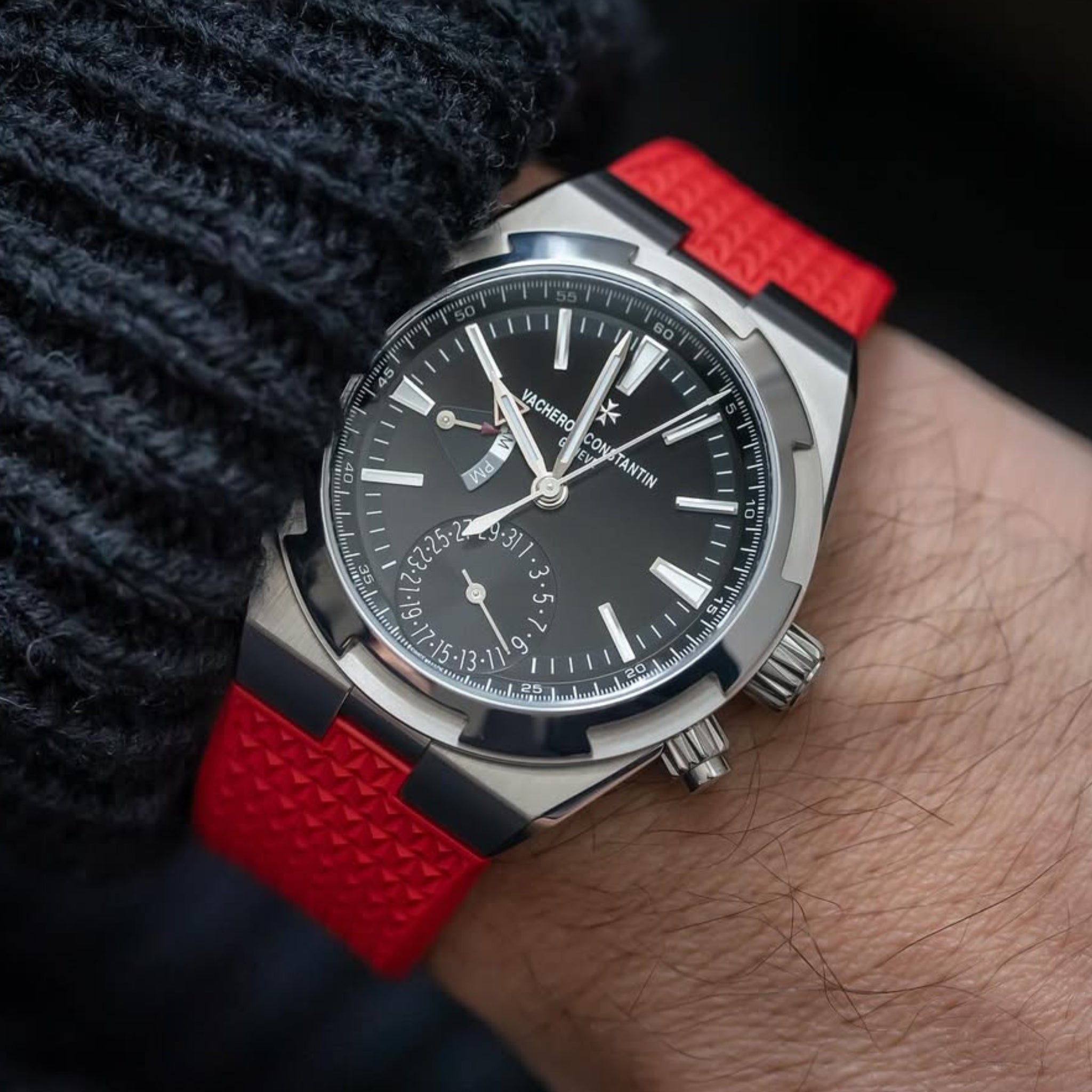 Kautschukarmband – für Vacheron Constantin Overseas – Rot - Helvetus DE