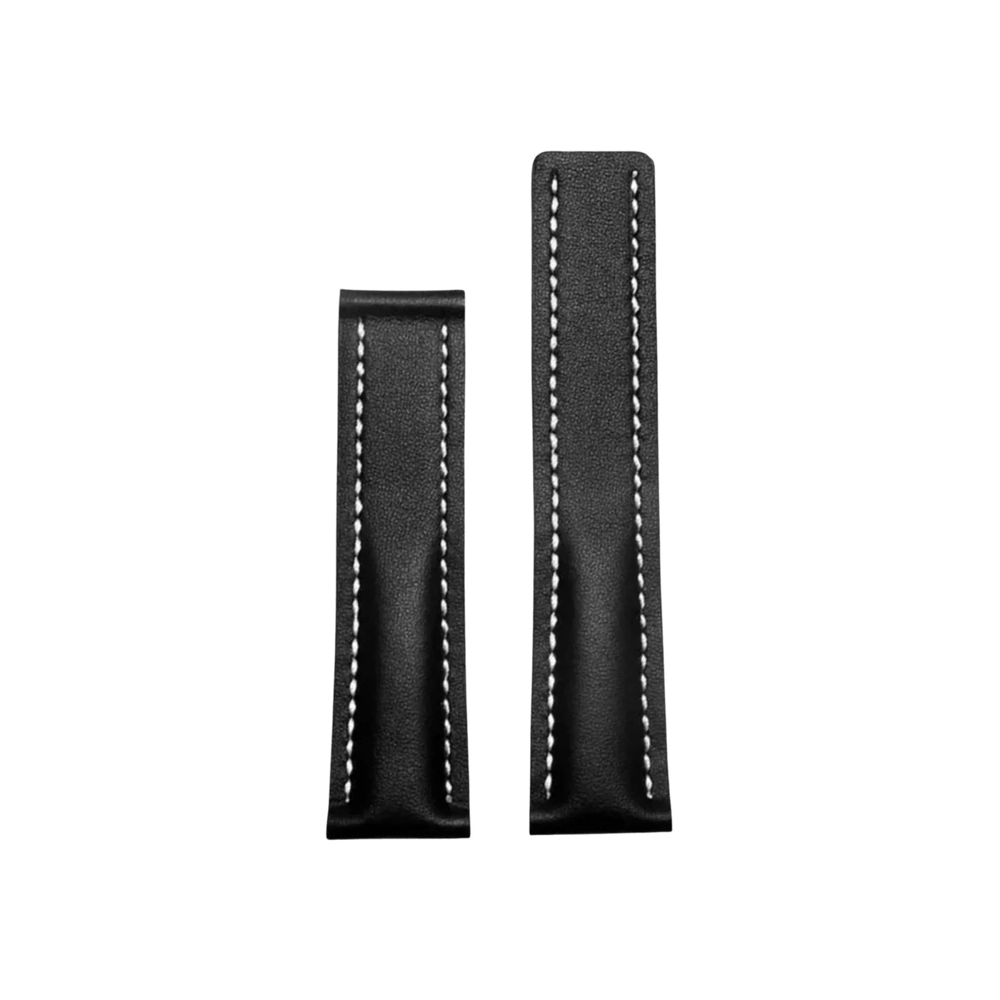 Leder Armband - für Breitling Uhren - Flach Schwarz - Helvetus DE