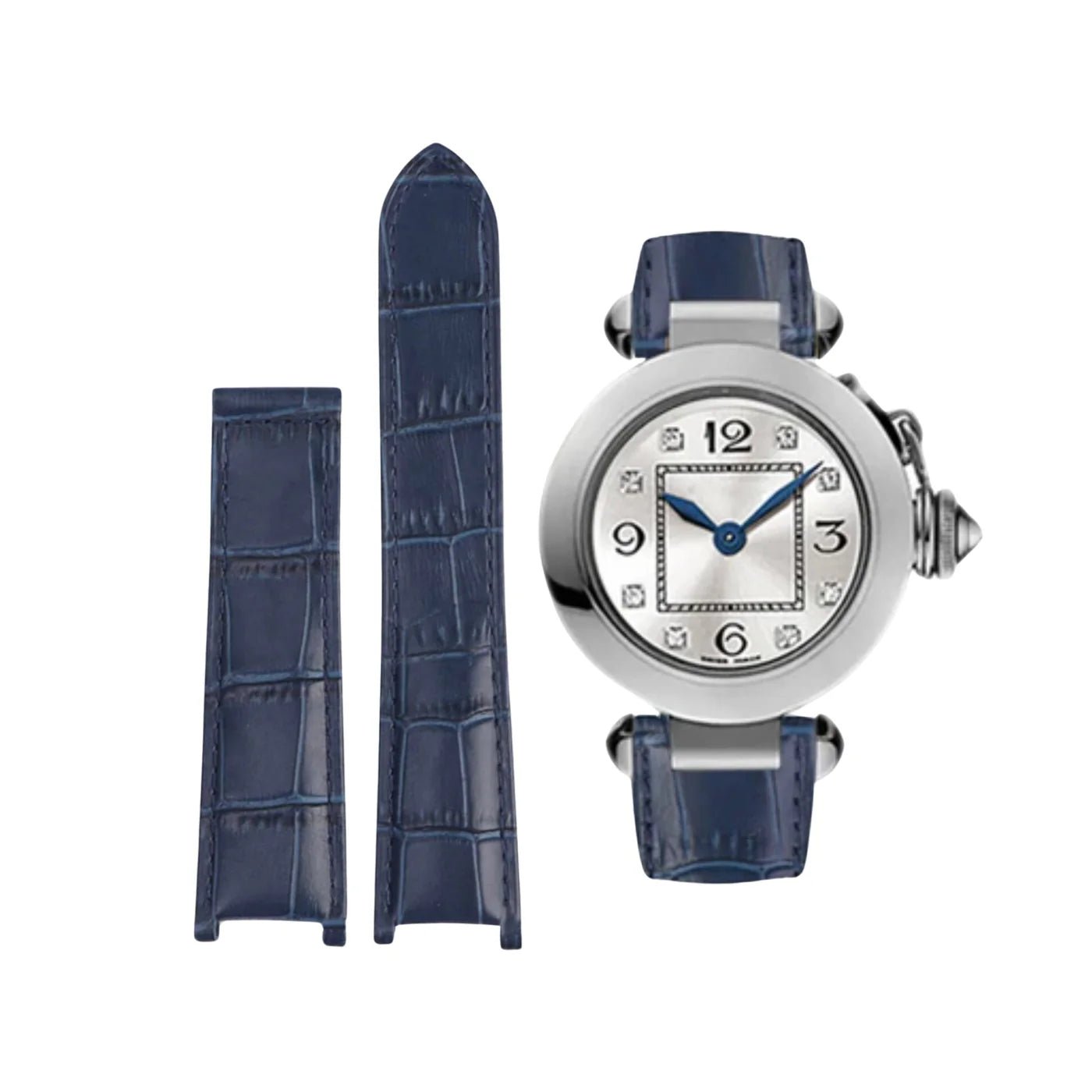 Leder Armband - fur Cartier Pasha - Blau - Helvetus DE