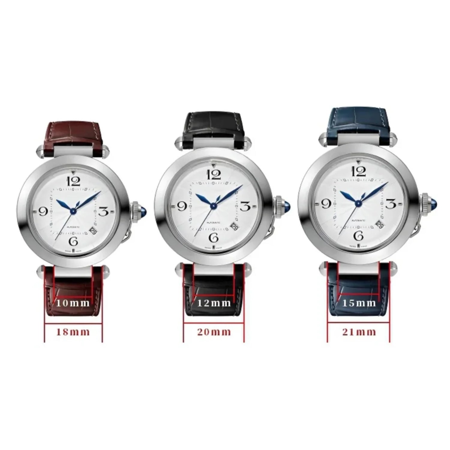 Leder Armband - für Cartier Pasha - Rot - Helvetus DE