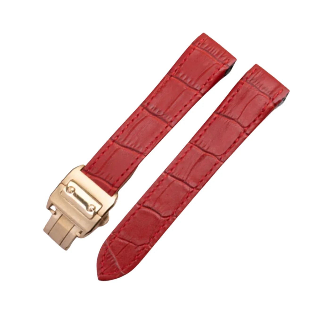 Leder Armband - für Cartier Santos 100 - Rot - Helvetus DE
