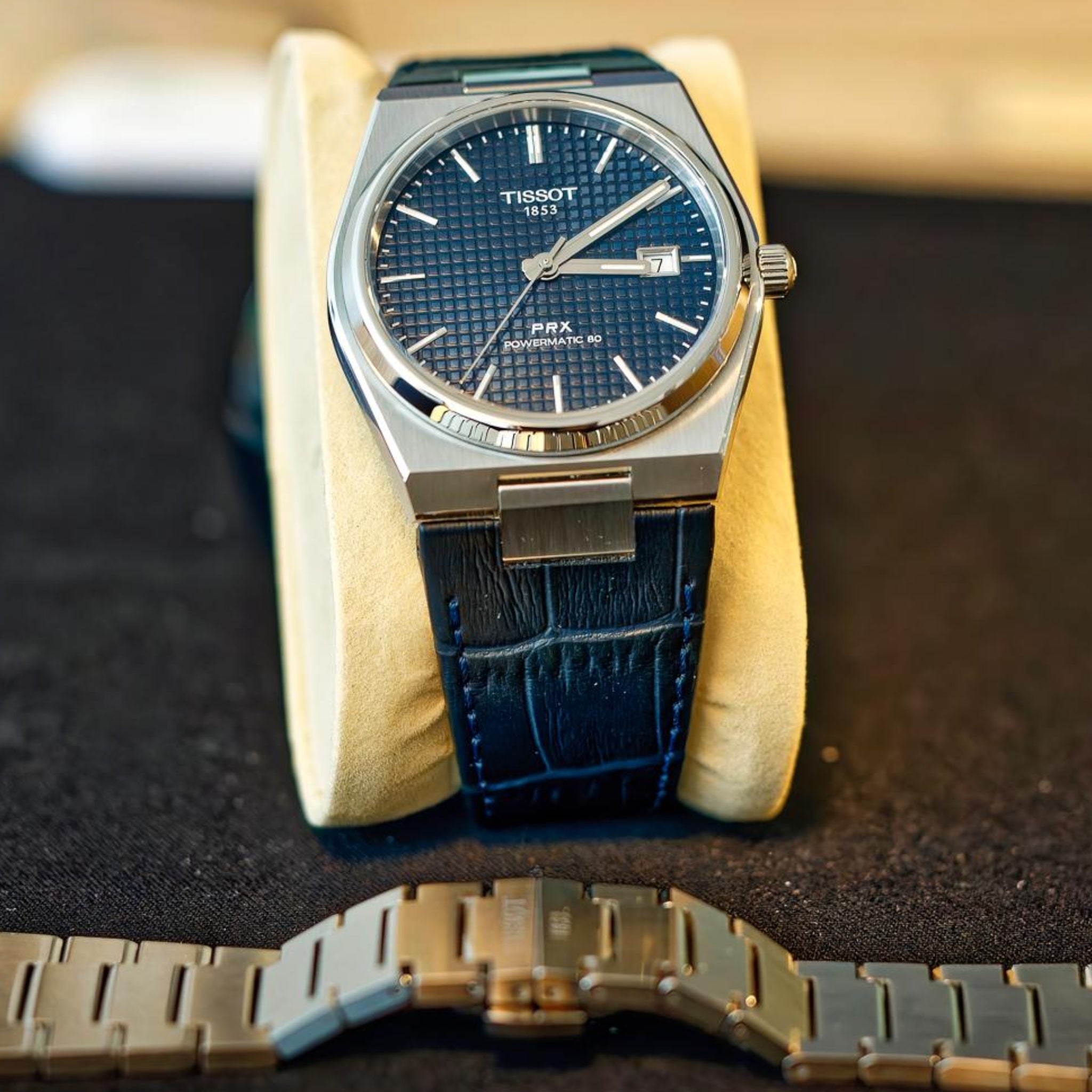Lederarmband – Für Tissot PRX – Blau - Helvetus DE