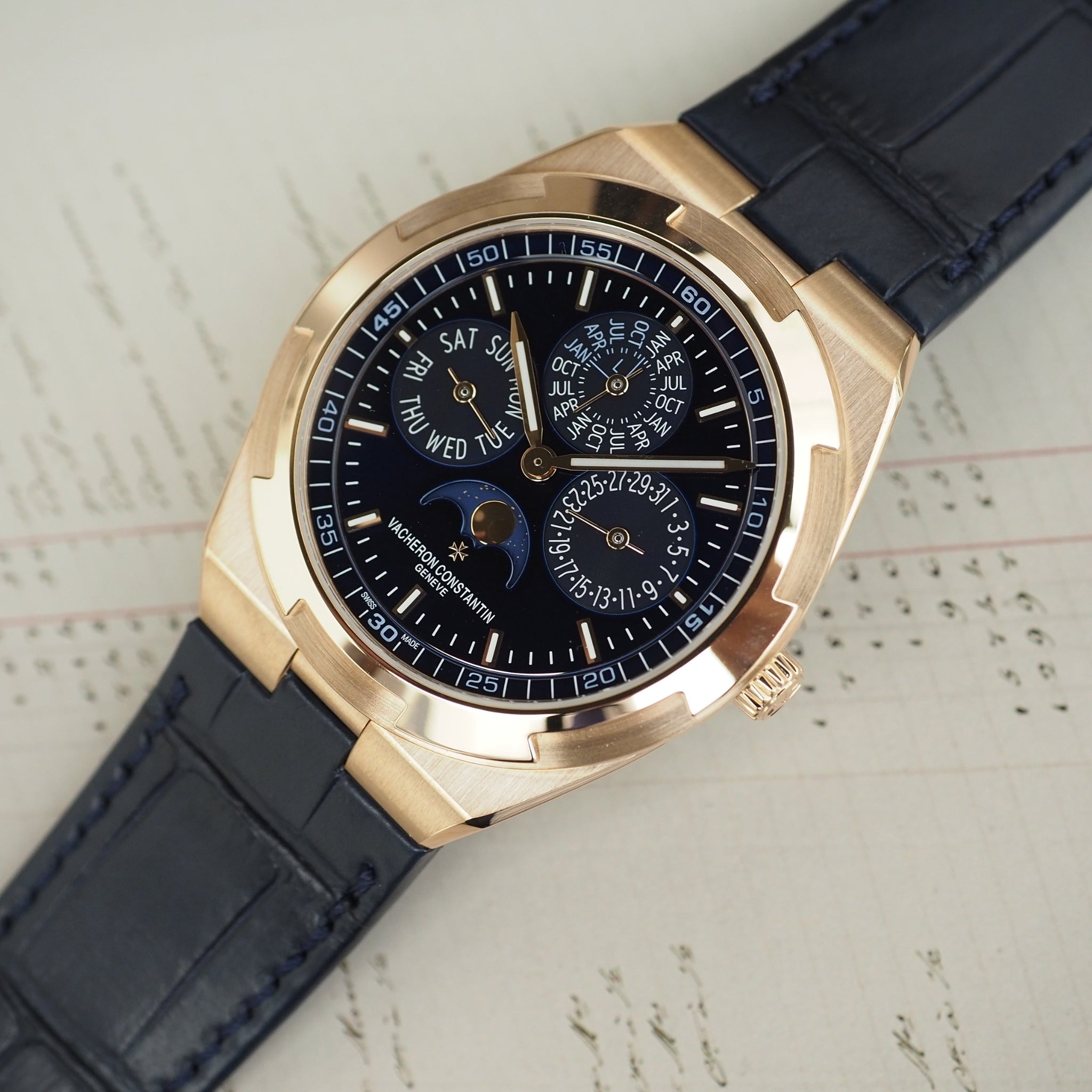 Lederarmband – für Vacheron Constantin Overseas – Schwarz - Helvetus DE