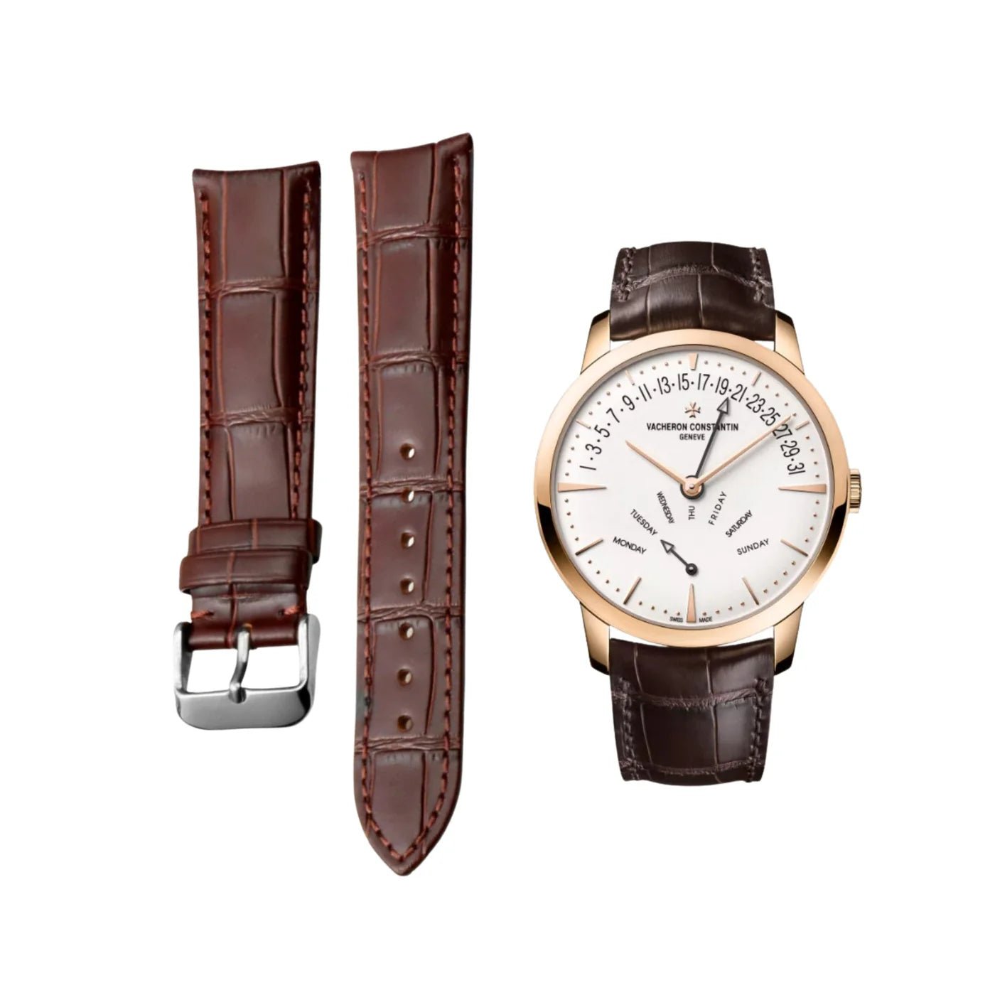 Lederarmband – für Vacheron Constantin Patrimony & Traditionnelle und andere Modelle – Braun - Helvetus DE