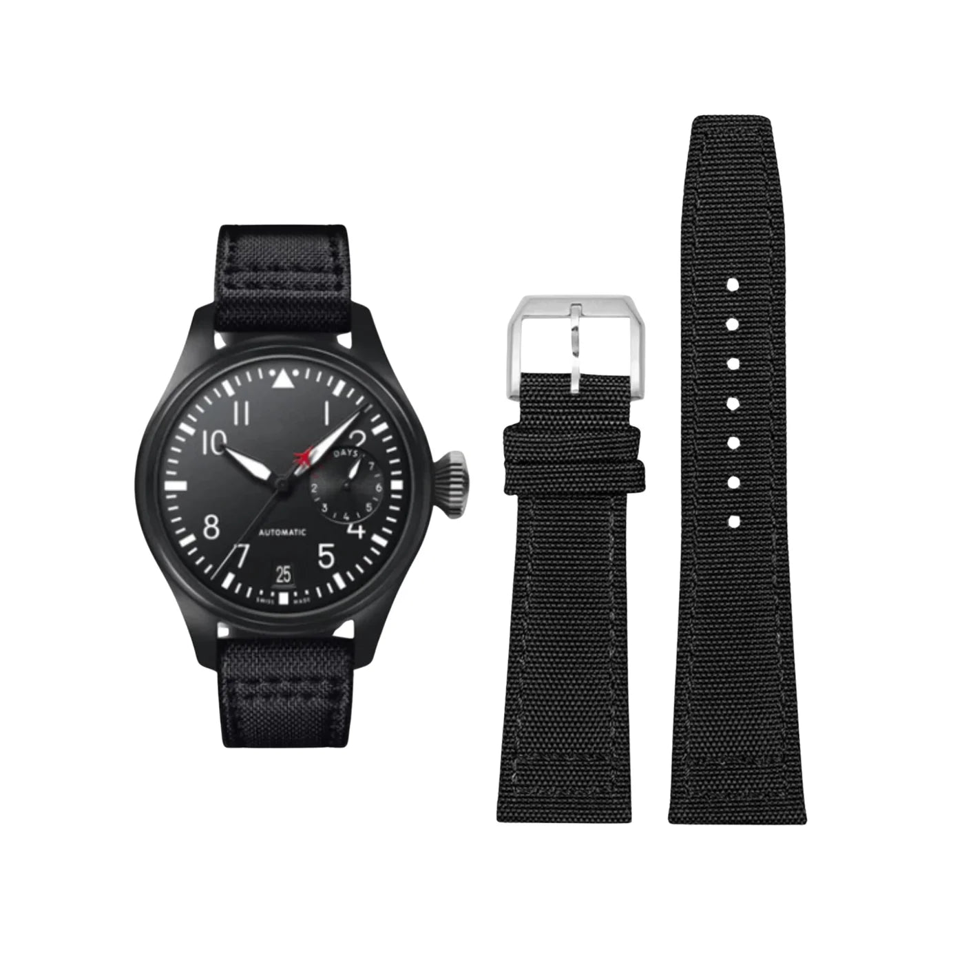 Nylon Armband für IWC Pilot – Schwarz - Helvetus DE