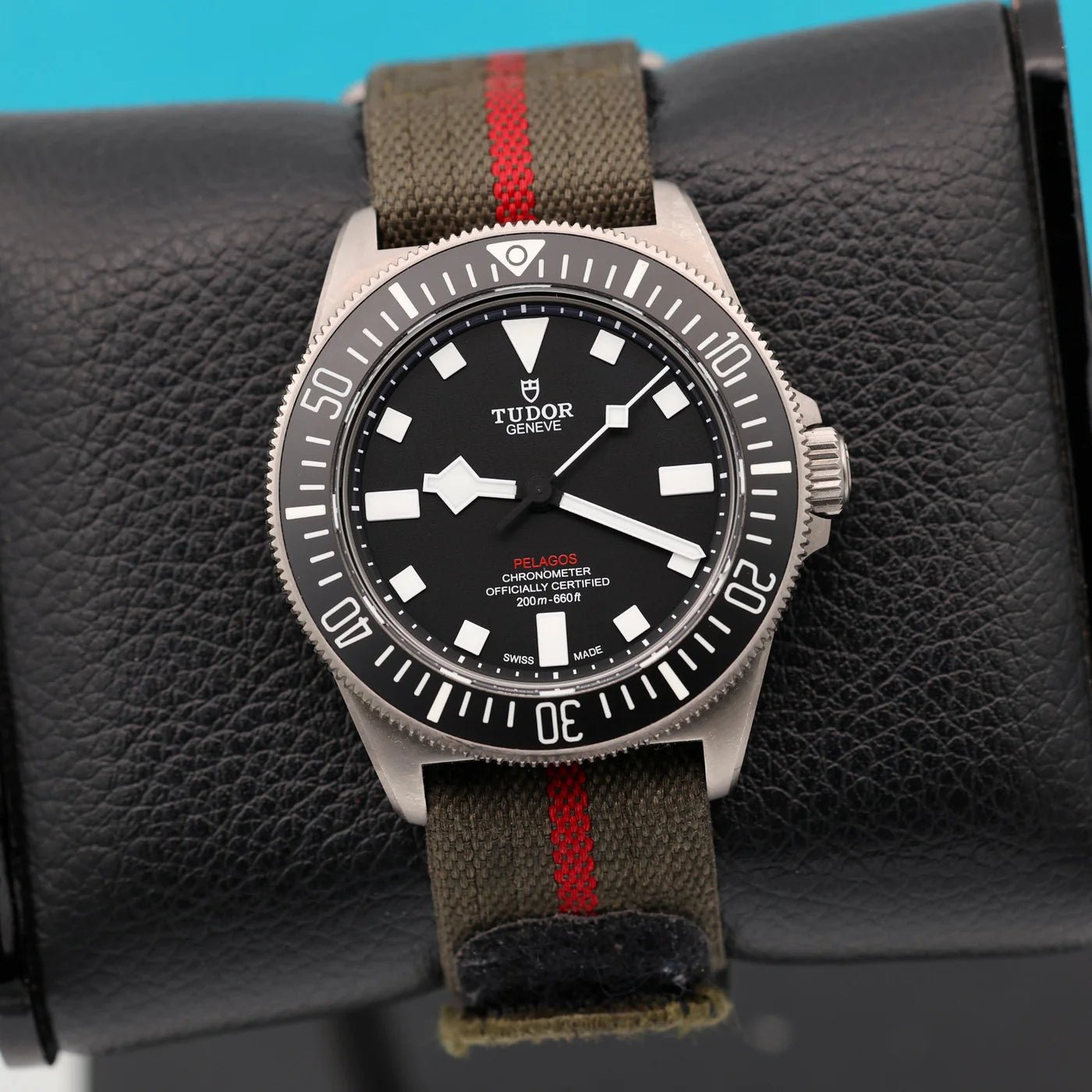 Nylon Armband - Für Tudor Pelagos FXD - Grün/Rot - Helvetus DE