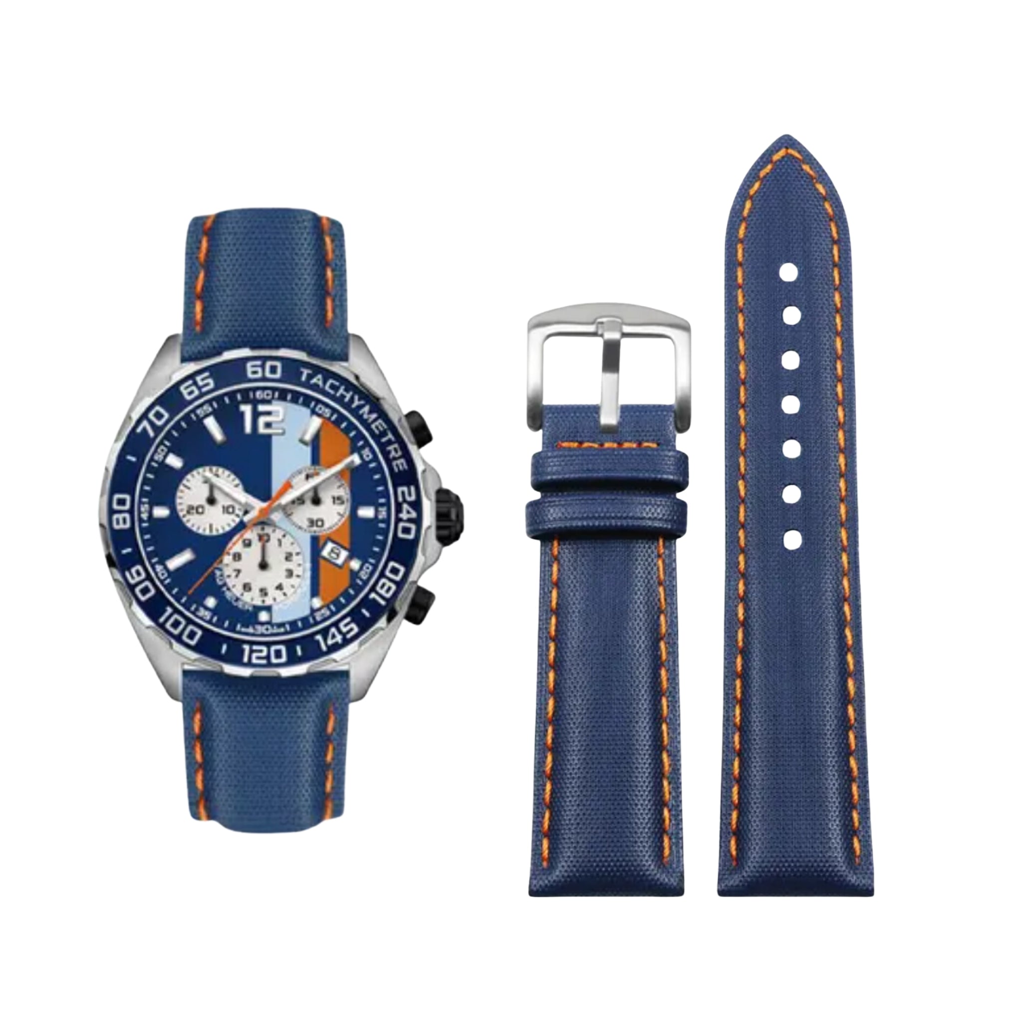 Nylonarmband – Für Tag Heuer Formula 1 – Blau/Orange - Helvetus DE
