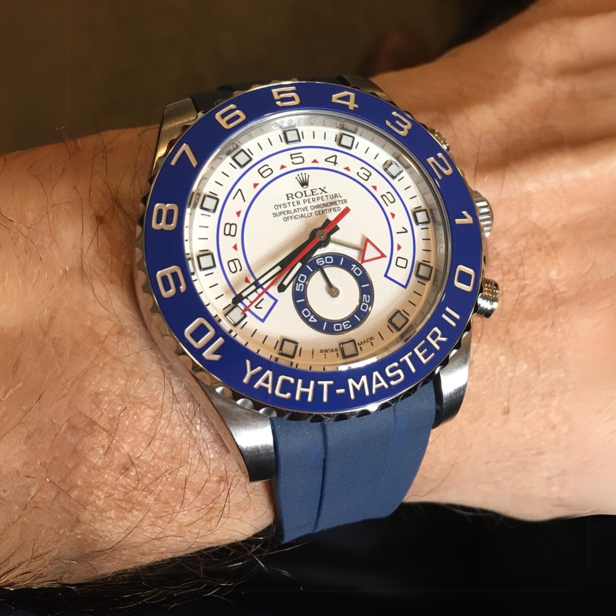 Rubber Strap - For Rolex Yacht - Master II - Navy Blue - Helvetus DE