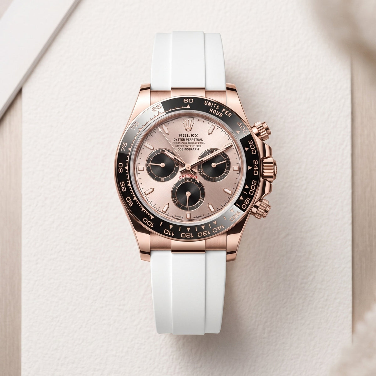 Weißes FKM-Kautschukarmband für Rolex Oysterflex – Daytona, Yacht-Master & Sky-Dweller - Helvetus