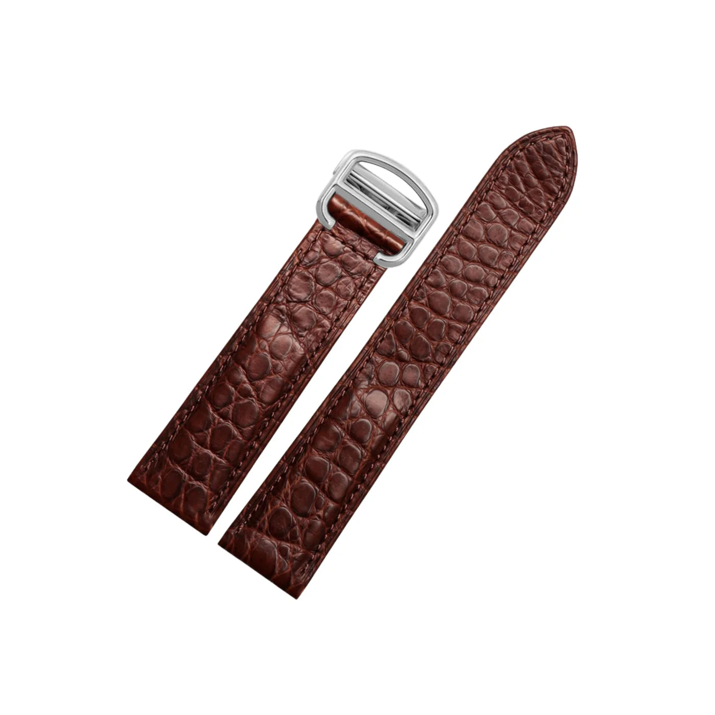 Krokodil Leder Armband - für Cartier Tank Solo - Braun