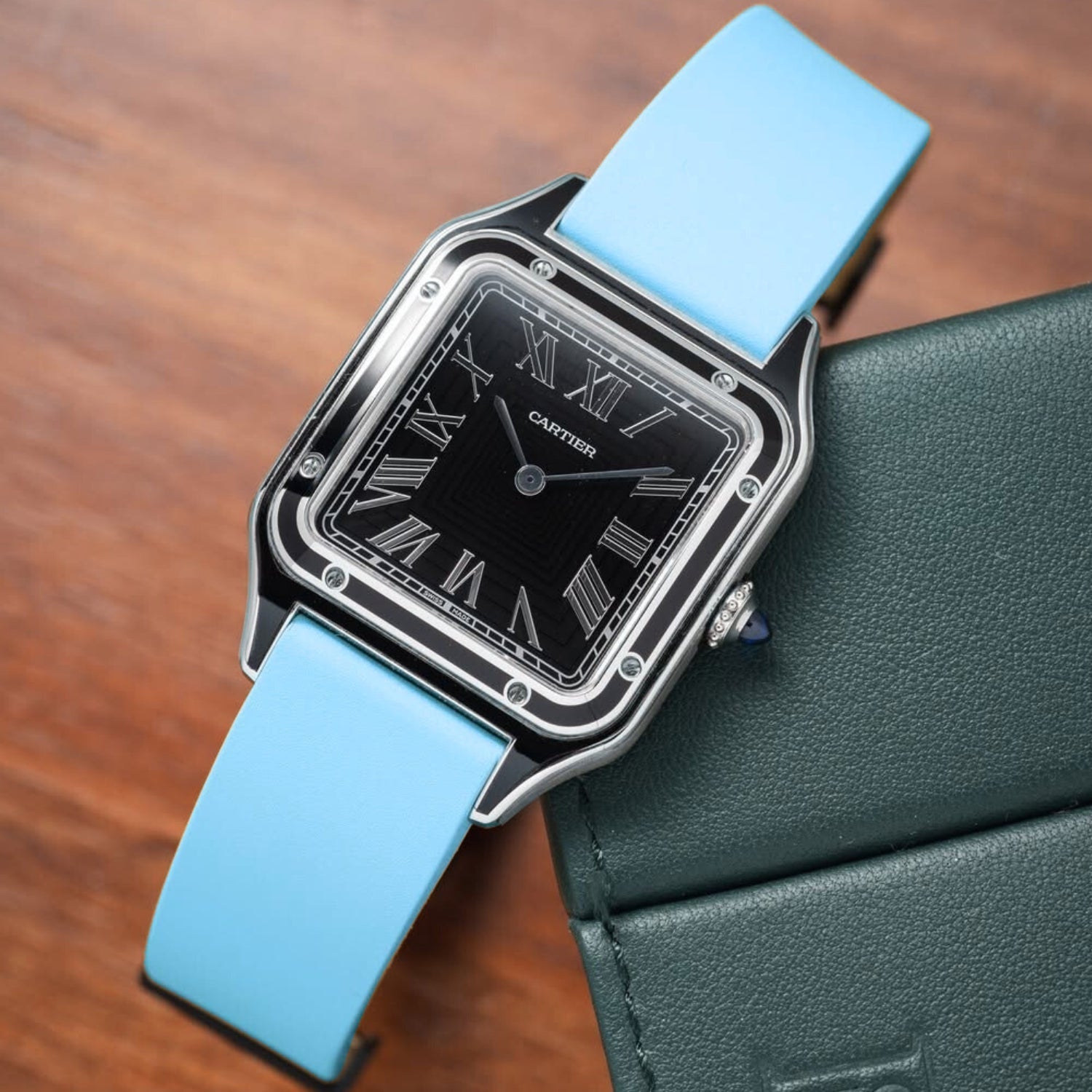 CTS Kautschuk Armband - Cartier Santos - Dumont - Hell Blau - Helvetus DE