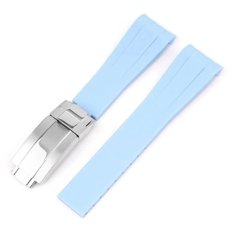 Deployant Rubber Strap - For Rolex Air - King - Baby Blue - Helvetus