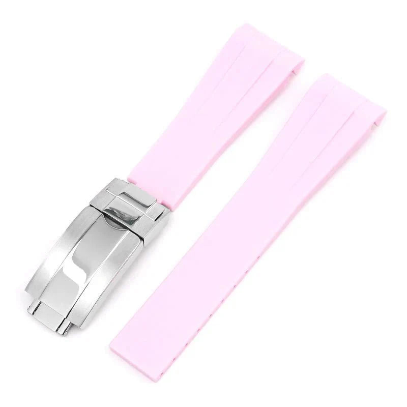 Deployant Rubber Strap - For Rolex Air - King - Pink - Helvetus