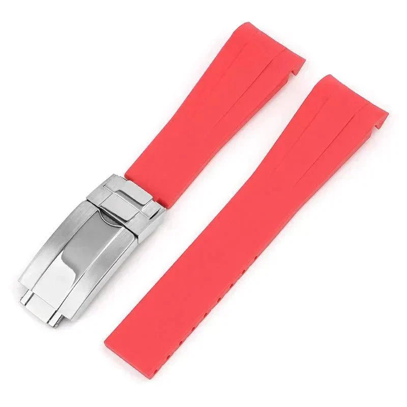 Deployant Rubber Strap - For Rolex Day - Date II 41mm - Red - Helvetus