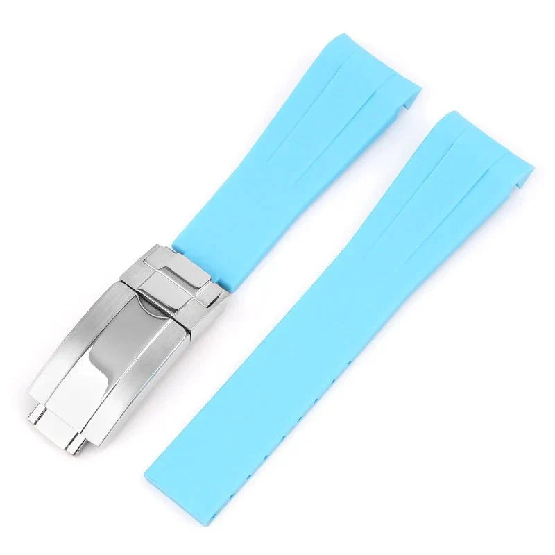 Deployant Rubber Strap - For Rolex Milgauss - Light Blue - Helvetus