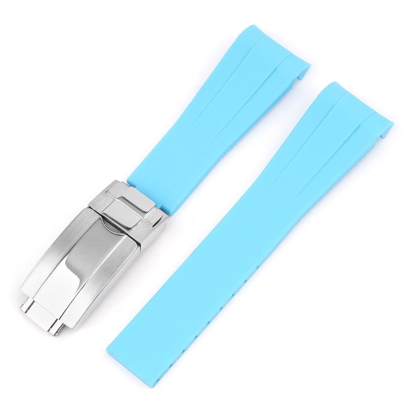 Deployant Rubber Strap - For Rolex Submariner - Light Blue - Helvetus