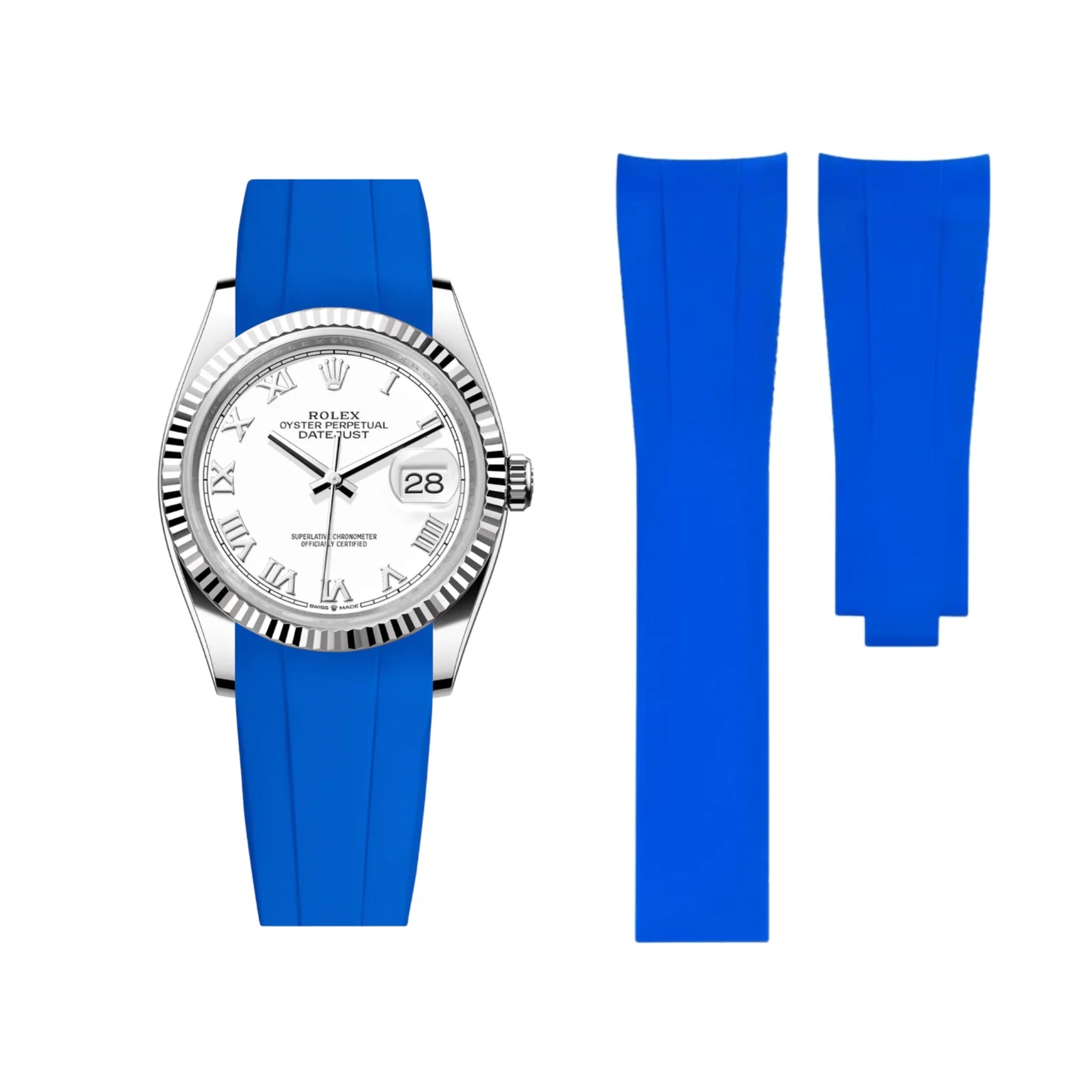 Deployant Strap - For Rolex Datejust 36 - Blue - Helvetus