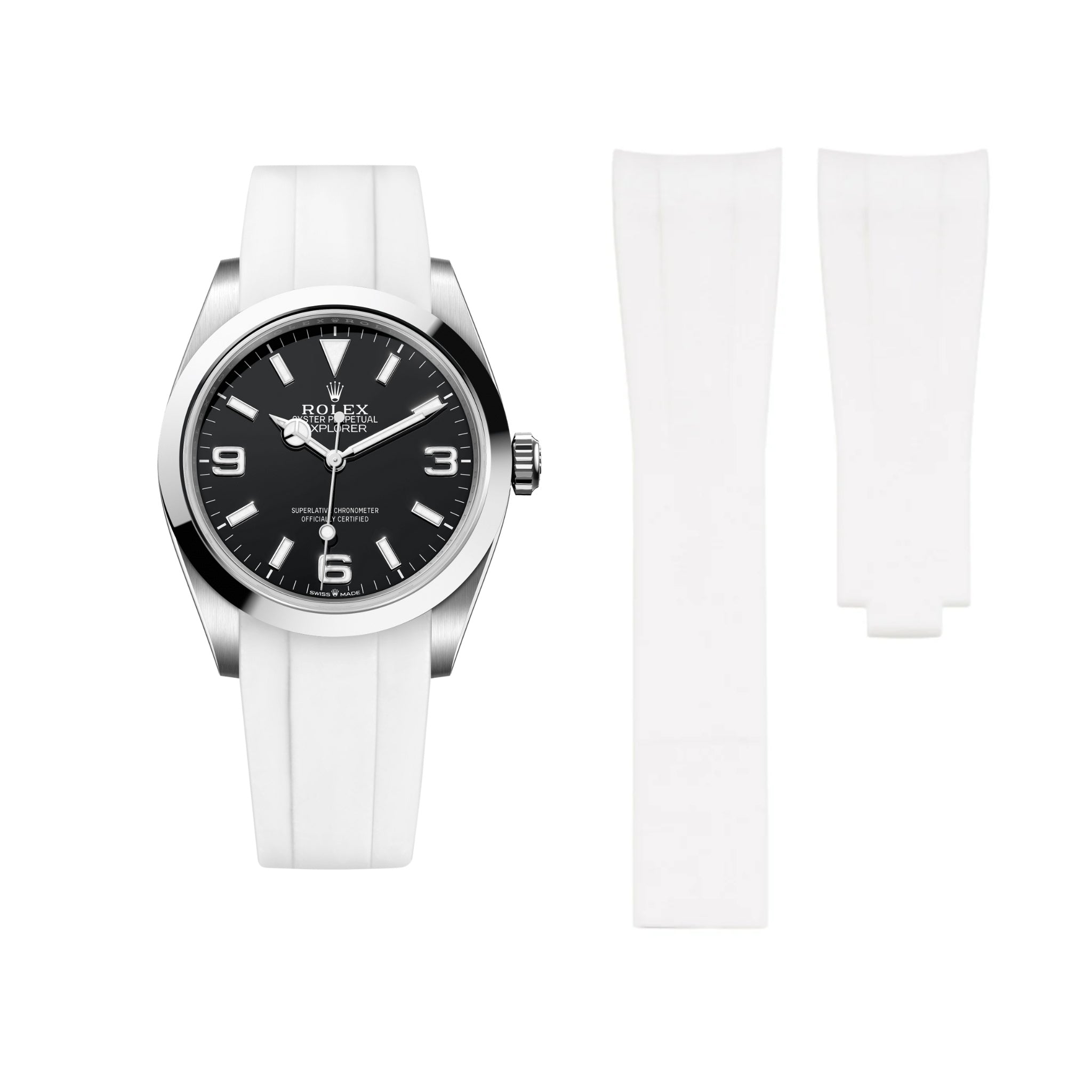 Deployant Strap - For Rolex Explorer I - White - Helvetus