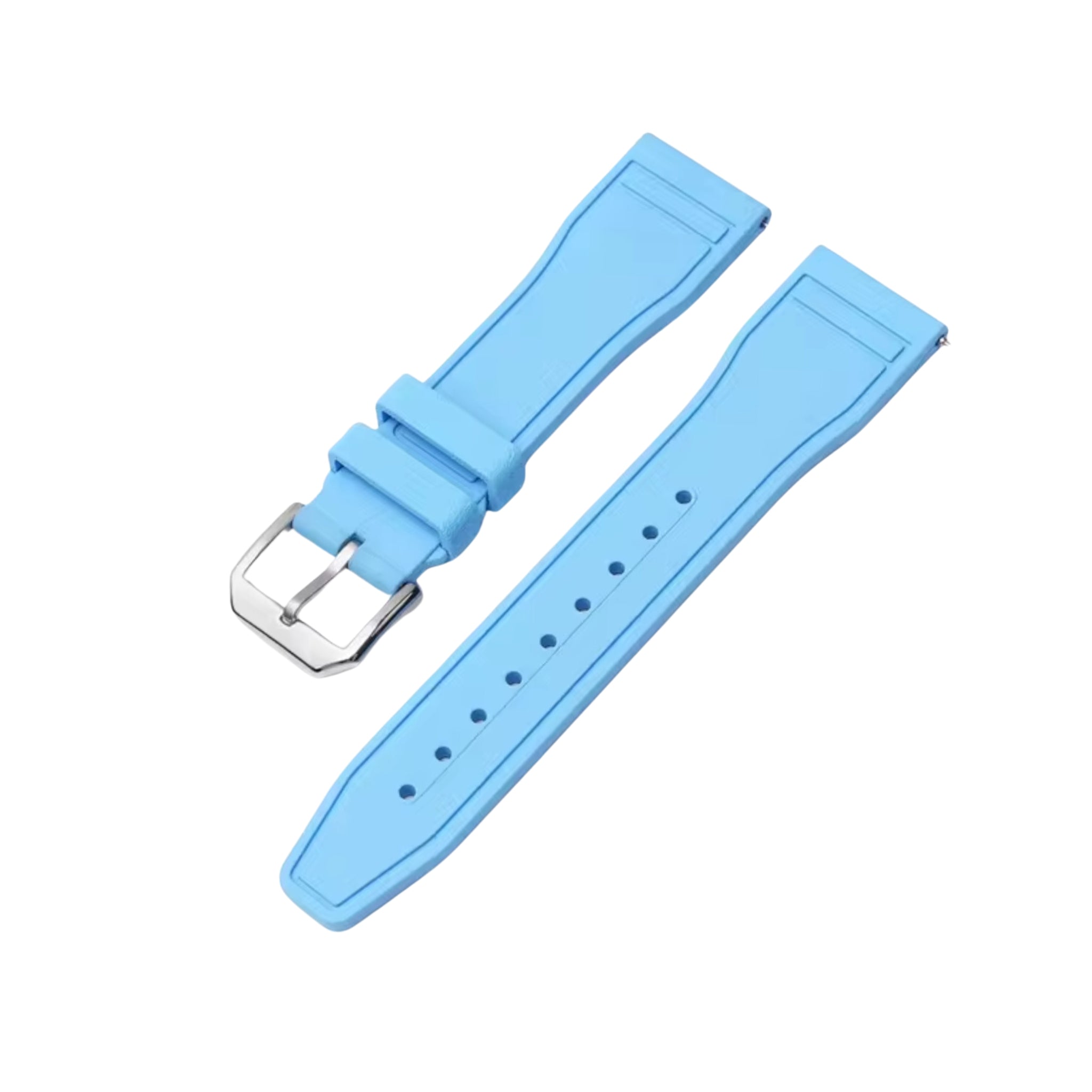 FKM Rubber Strap - For IWC Portugieser/Aquatimer/All Pilot Models/Portugieser/Portofino - Light Blue - Helvetus