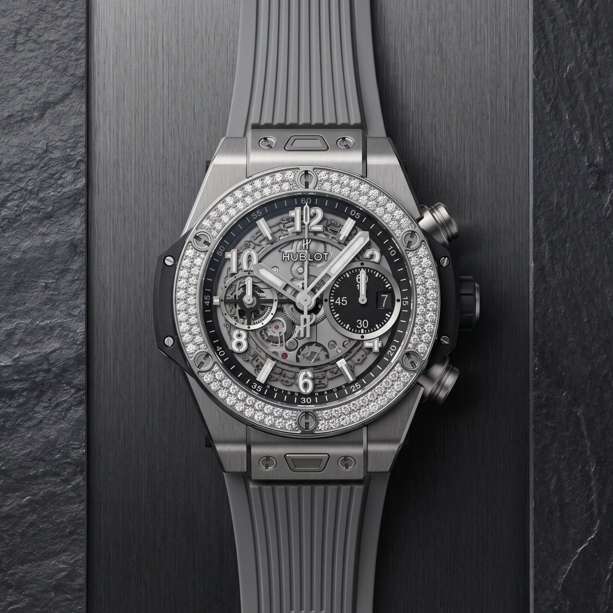 Hublot Big Bang Unico Click Armband aus Kautschuk – Grau - Helvetus