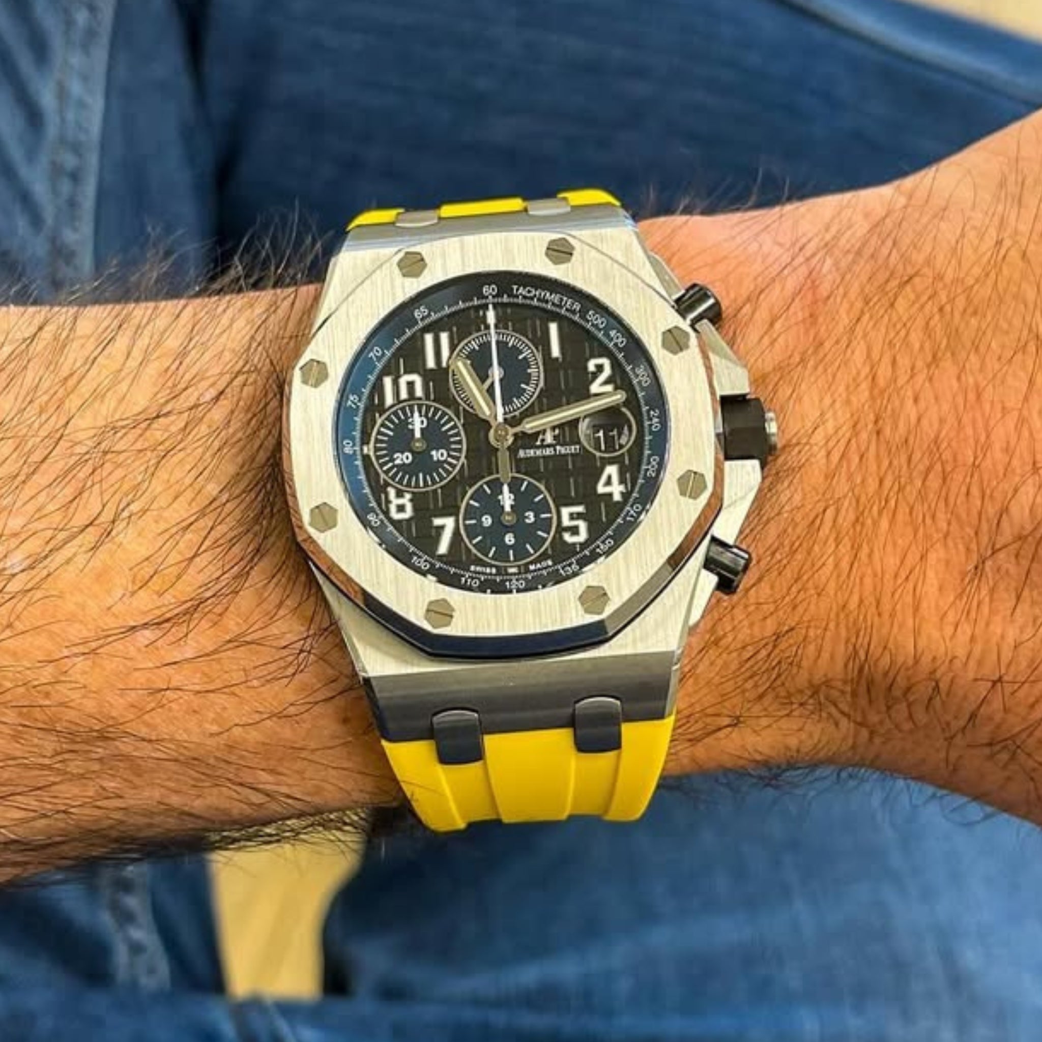 Kautschuk Armband - für alle Audemars Piguet Offshore 42mm - Gelb - Helvetus DE