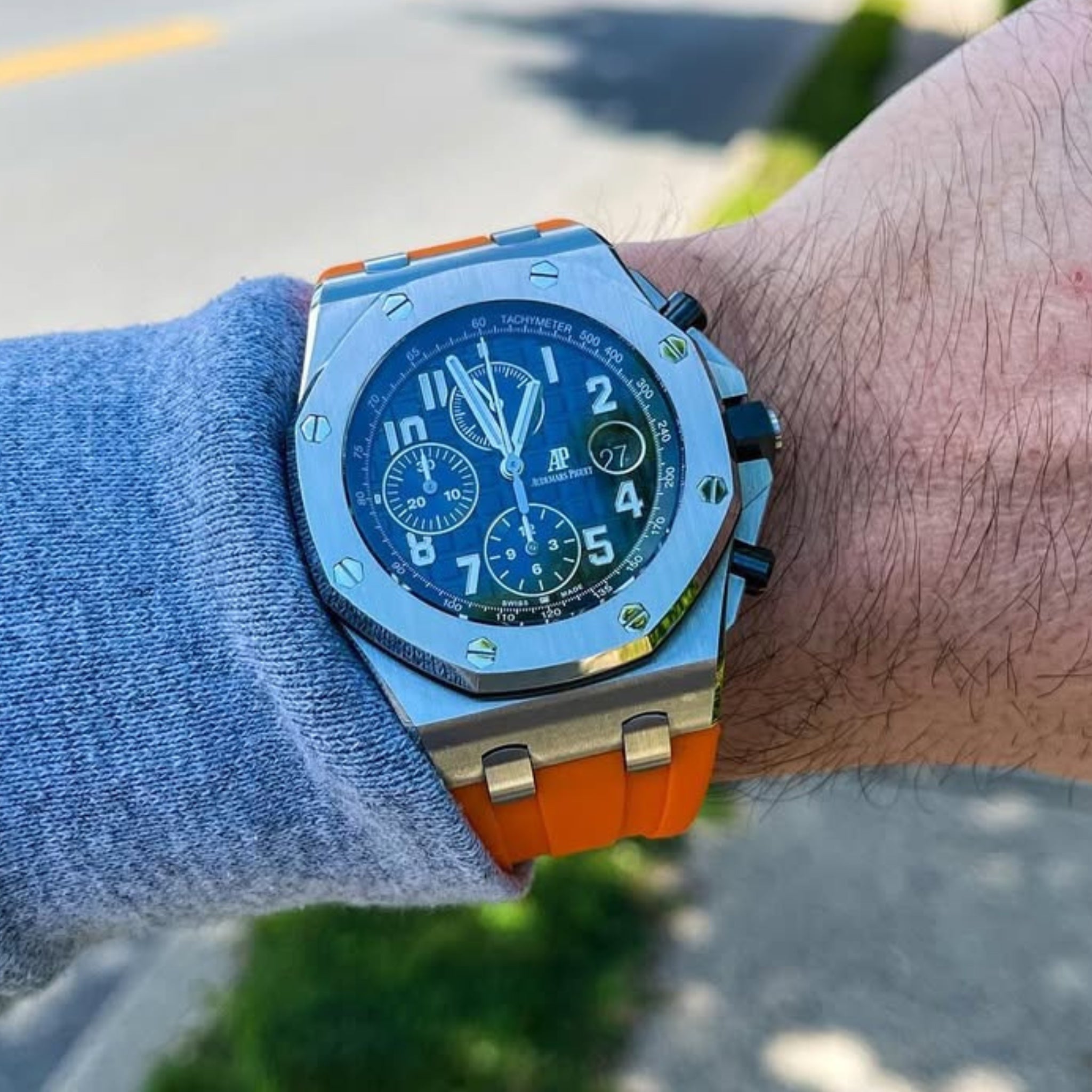 Kautschuk Armband - für alle Audemars Piguet Offshore 44mm - Orange - Helvetus DE