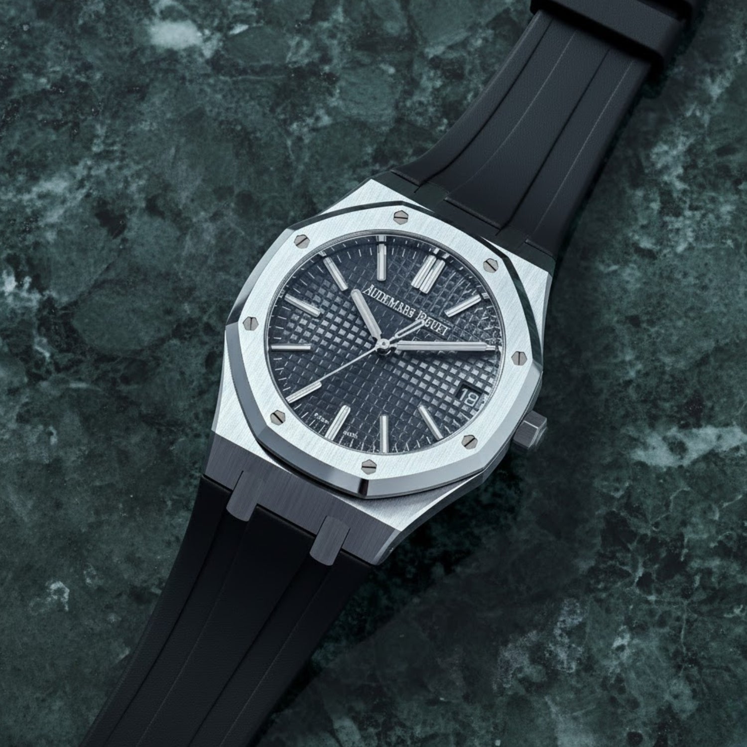 Kautschuk Armband - für alle Audemars Piguet Royal Oak 41mm - Schwarz - Helvetus DE